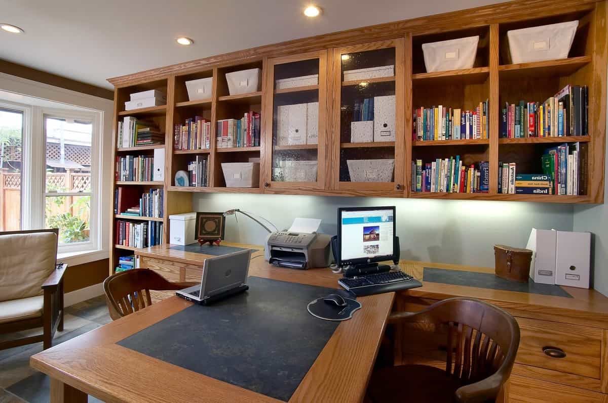 Featured Photo of Craftsman Home Office With Open Shelving Storage