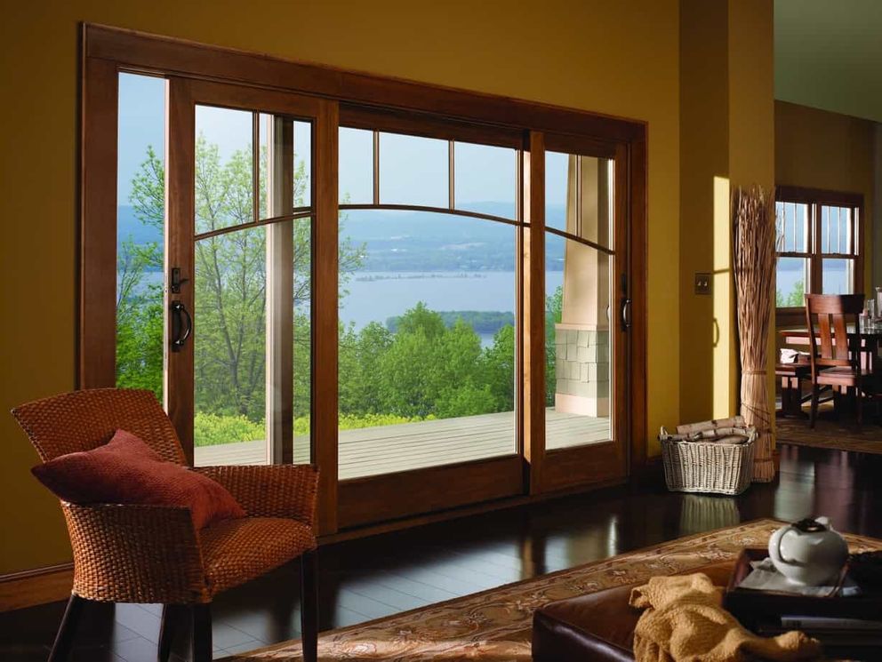 Craftsman Style Living Room With Wood Trimmed Windows