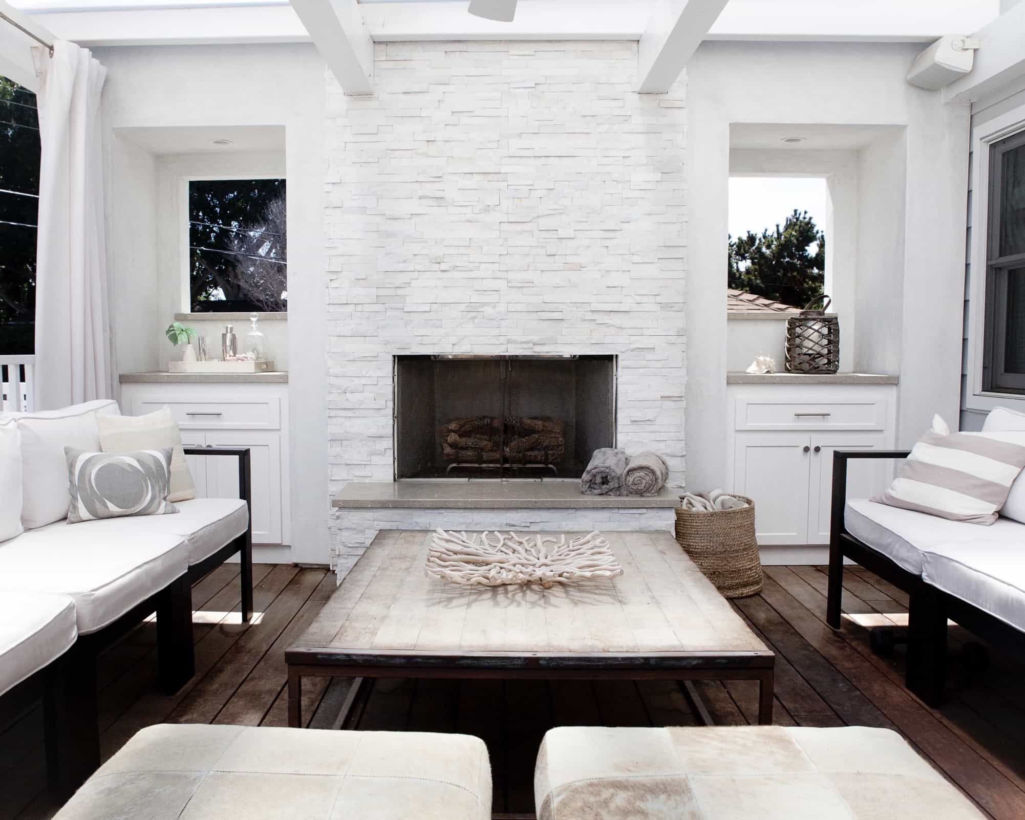 Featured Photo of White Outdoor Space With Fireplace