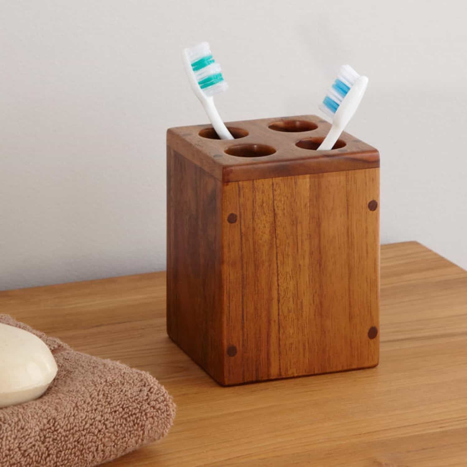 Wooden Toothbrush Holder (View 4 of 6)
