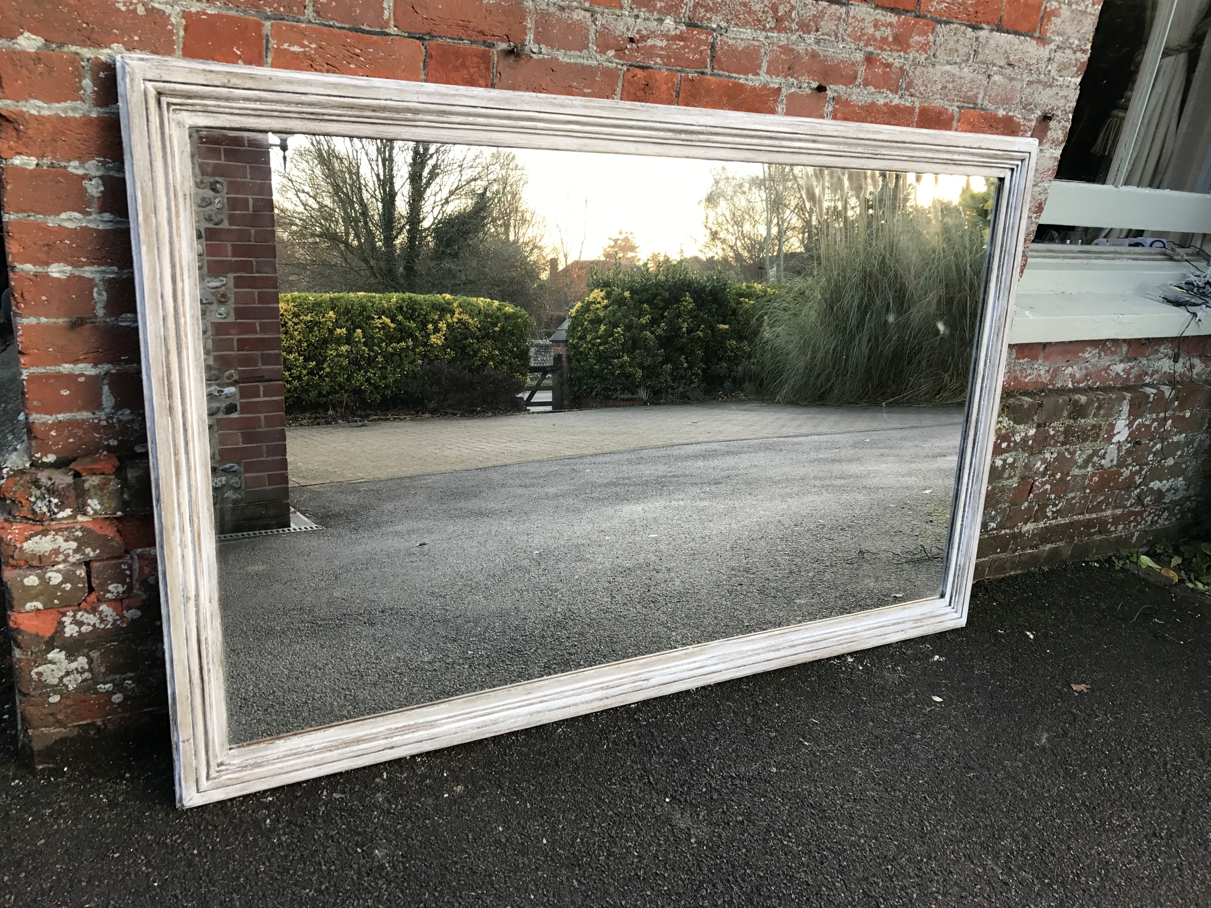 A Large Antique French Carved Wood Landscapeportrait Distressed Within Large Landscape Mirror (View 4 of 15)