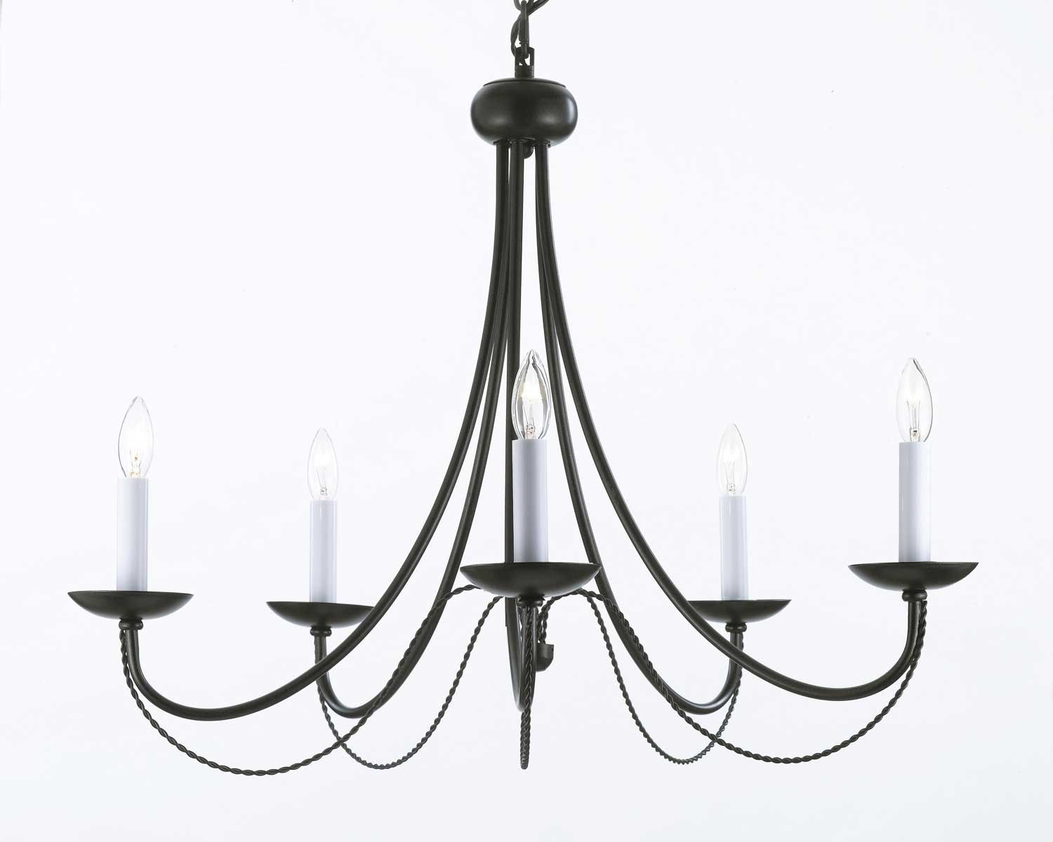 A7 4035 Gallery Wrought Without Crystal Wrought Iron Chandelier Intended For Modern Wrought Iron Chandeliers (Photo 5 of 15)
