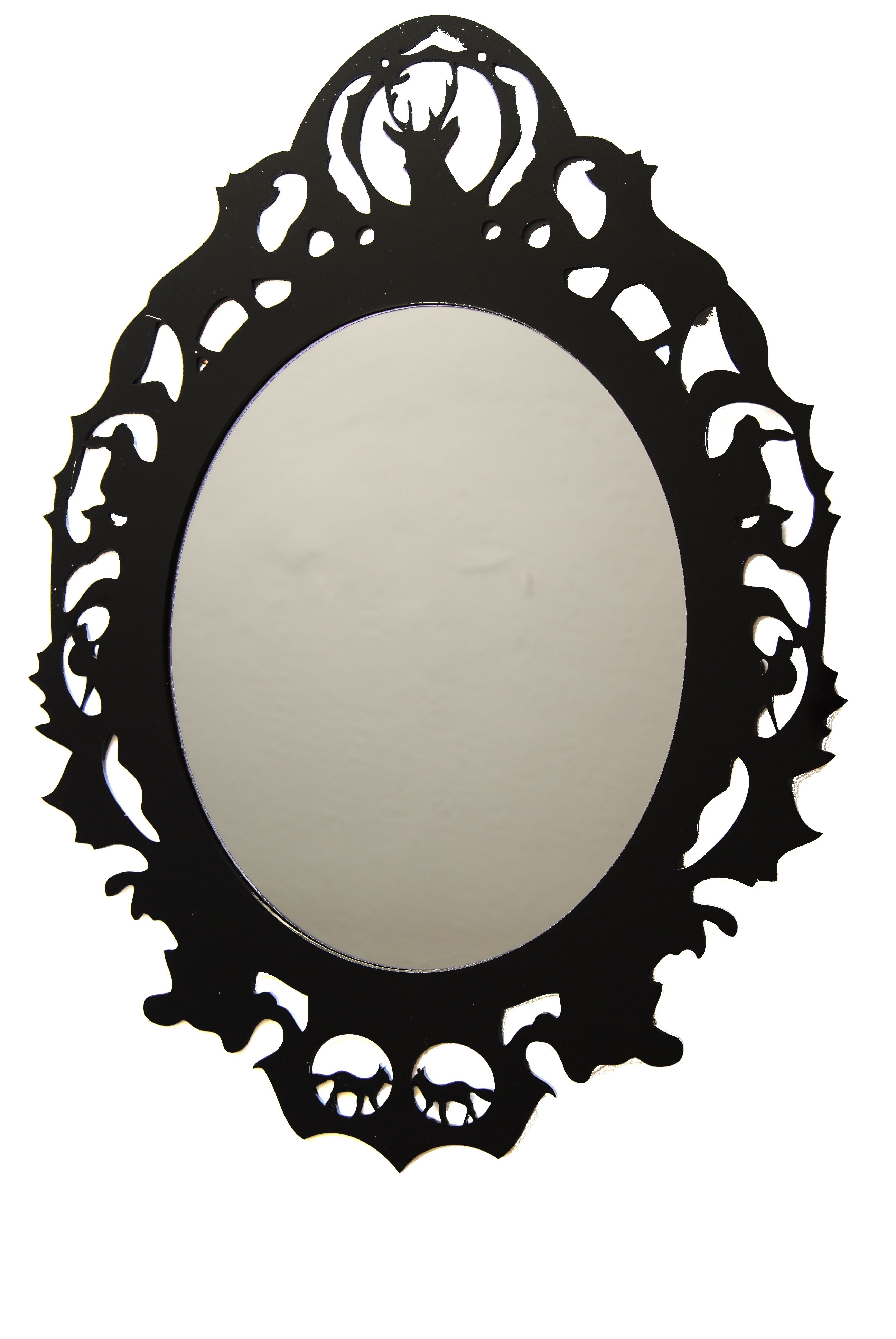 Acrylic Mirror Paisley Fox Pertaining To Black Rococo Mirror (View 5 of 15)