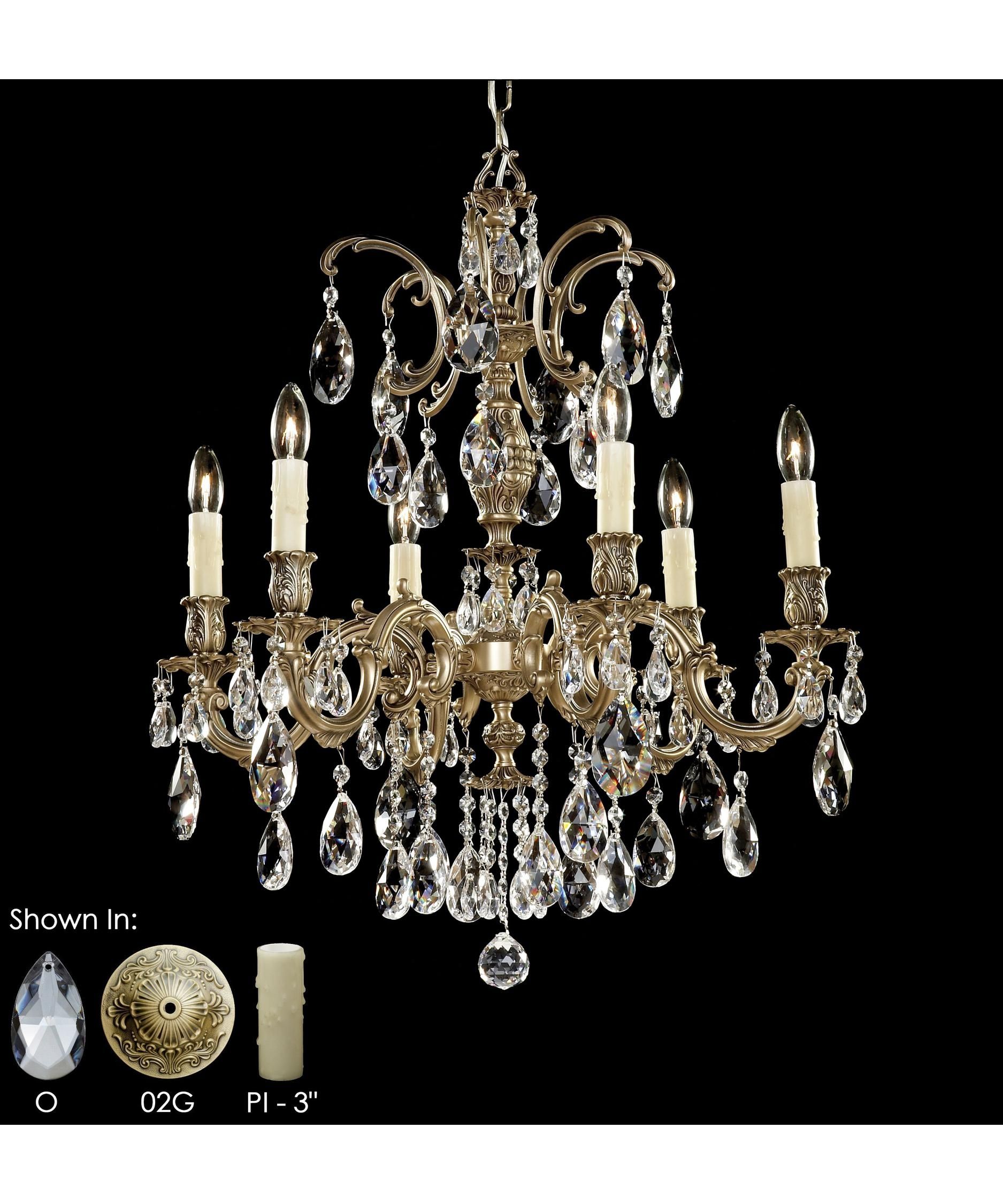 American Brass And Crystal Ch9713 Marlena 23 Inch Wide 6 Light Intended For Antique Black Chandelier (View 12 of 15)