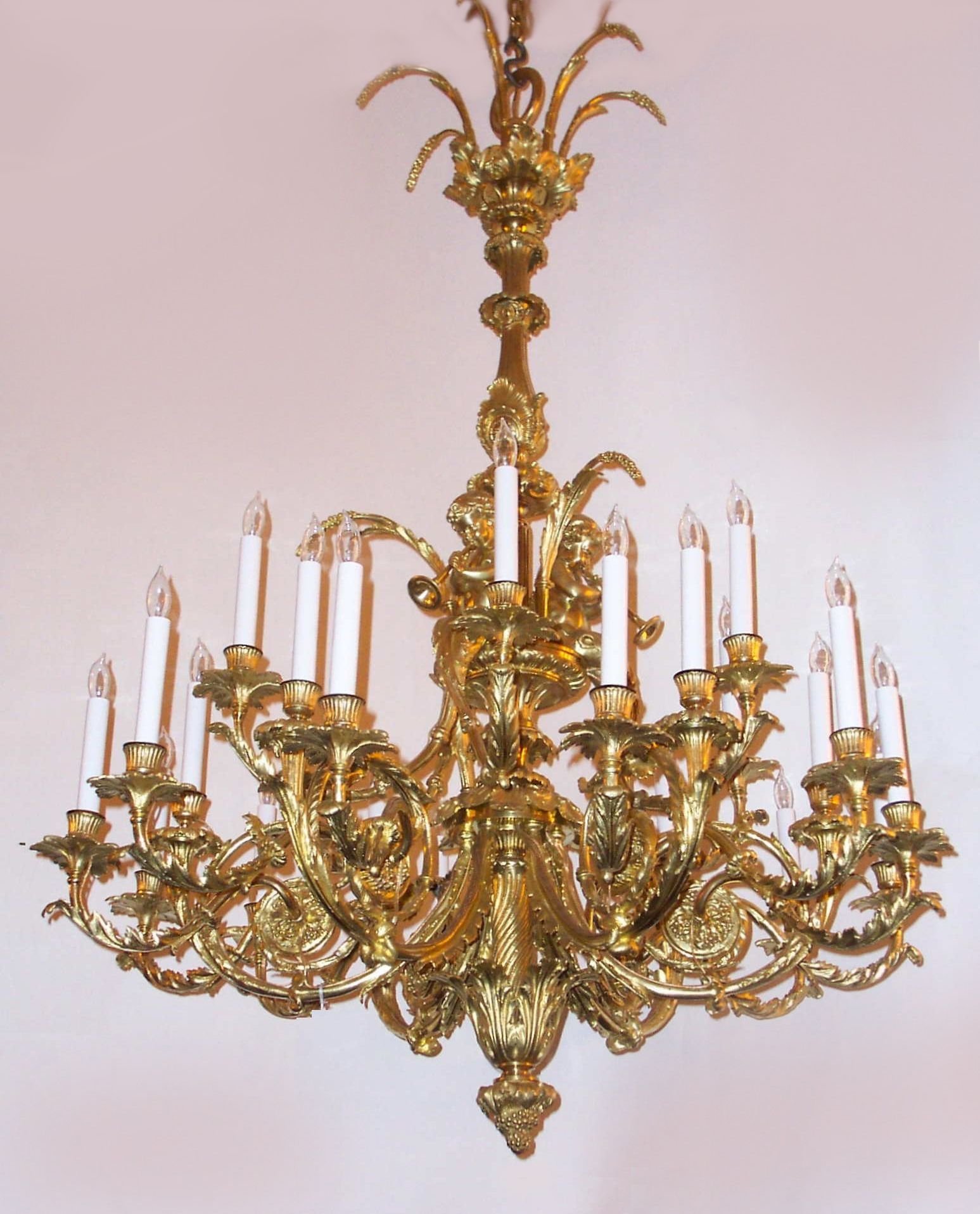 Antique French Louis 16th Gold Bronze Marie Antoinette Chandelier Intended For Antique French Chandeliers (View 5 of 15)