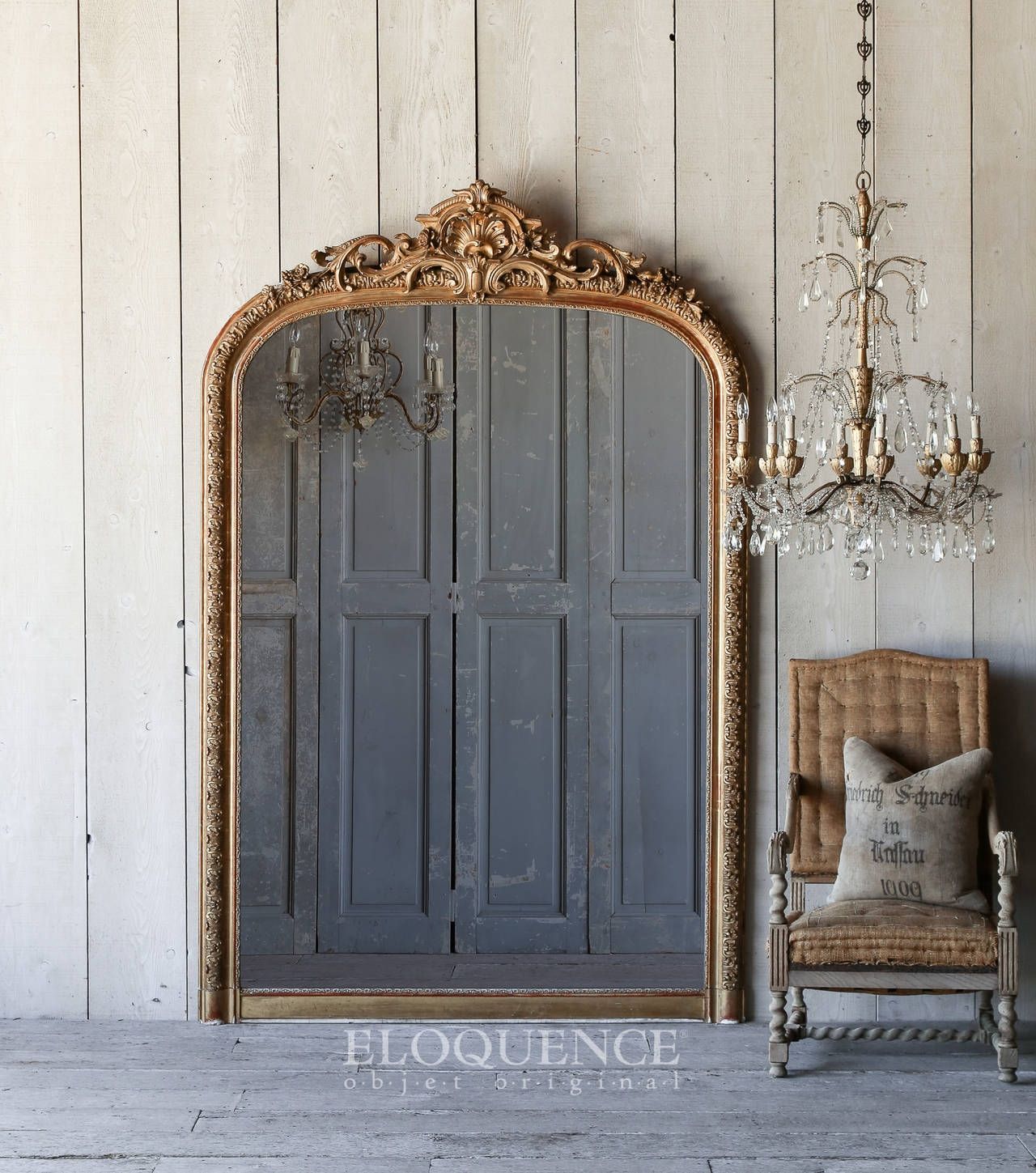 Antique Louis Philippe Gilt Ballroom Mirror From France Circa Pertaining To Antique Gilt Mirrors (View 10 of 15)