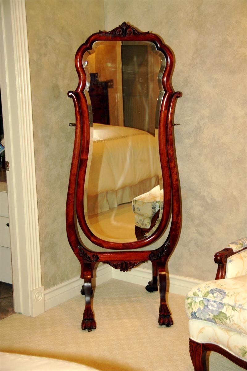 Antique Mahogany Full Length Cheval Mirror Intended For Antique Floor Length Mirror (View 2 of 15)