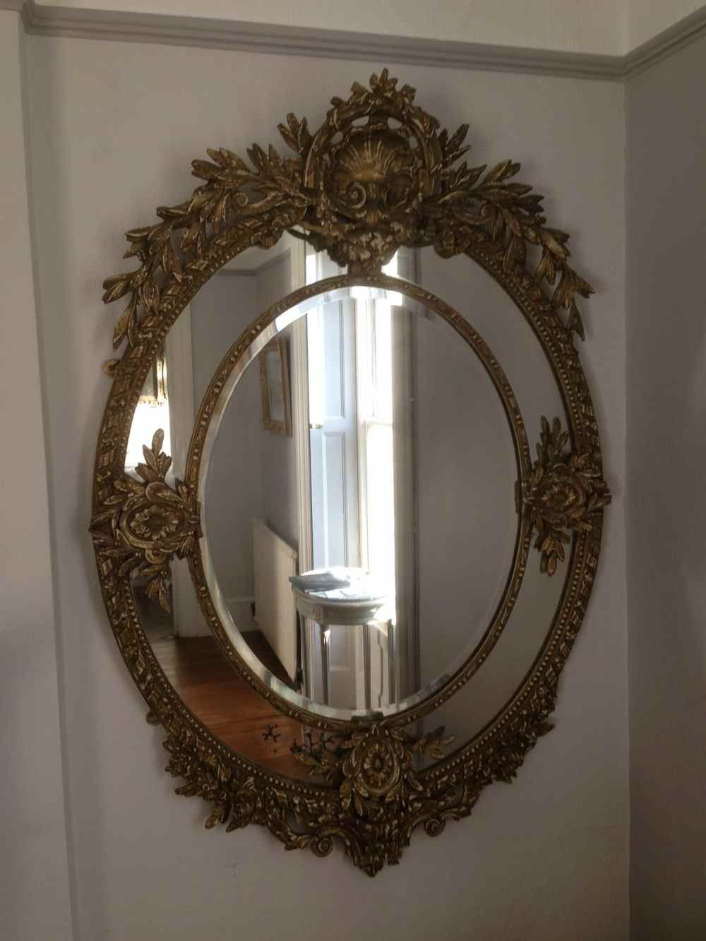 Antique Oval Mirror Wood Best Antique 2017 Pertaining To Large Antique Wall Mirror (View 13 of 15)