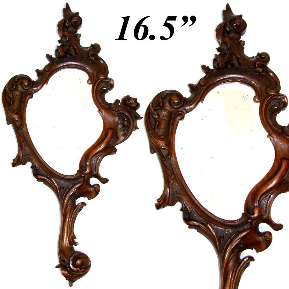 Antique Victorian Era Hand Carved 165 Vanity Or Hand Mirror With Victorian Mirrors Antique (View 12 of 15)