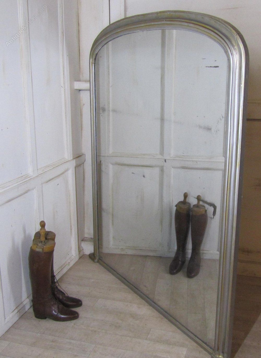 Antiques Atlas 5ft Tall 19th Century Shab Silver Wall Mirror Regarding Large Overmantle Mirrors (Photo 12 of 15)