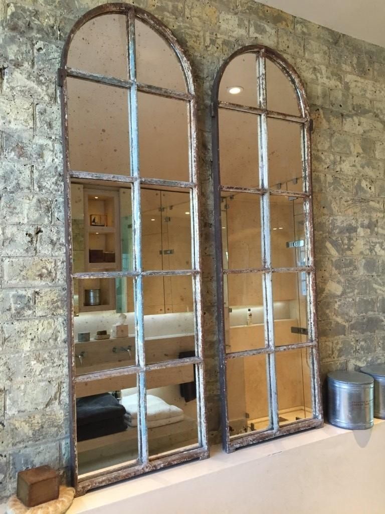 Arched Architectural Reclaimed Window Mirrors Arched Window With Arched Mirrors (View 5 of 15)
