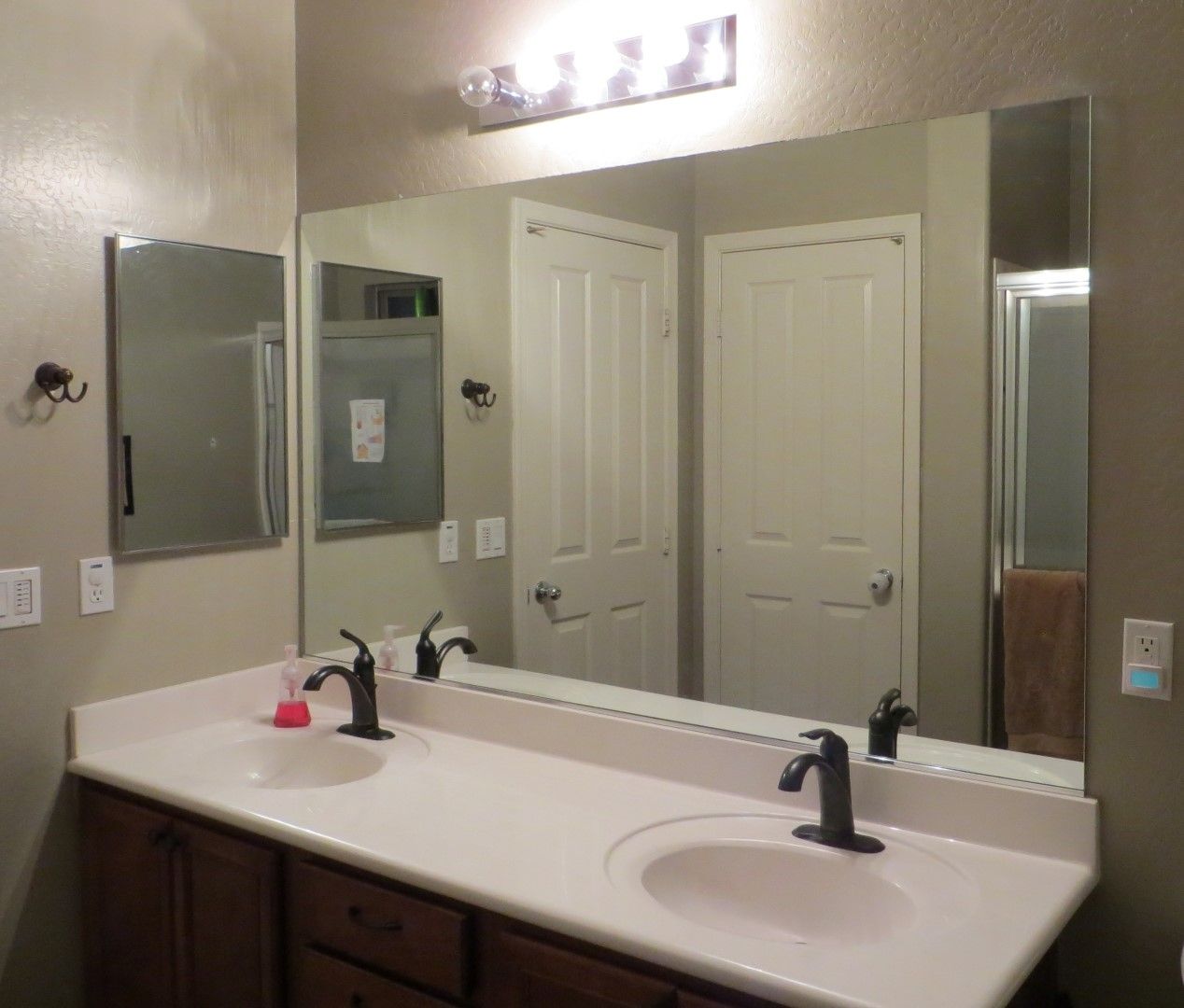 Bathroom Design Rectangular Frameless Bathroom Mirror With Within Large Frameless Bathroom Mirror (View 12 of 15)