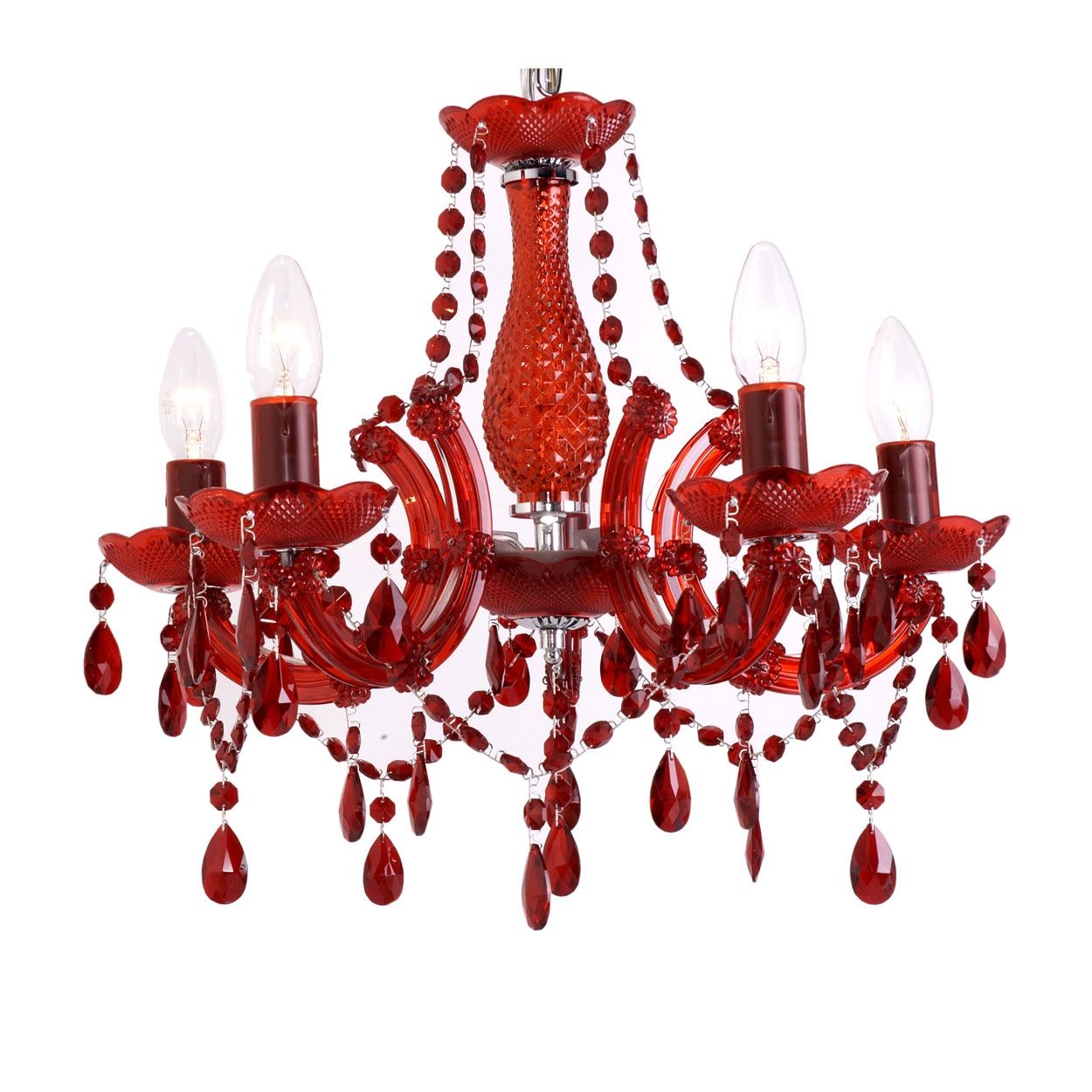 Beautiful Red Chandelier For Home Interior Design Models With Red Inside Red Chandeliers (View 3 of 15)