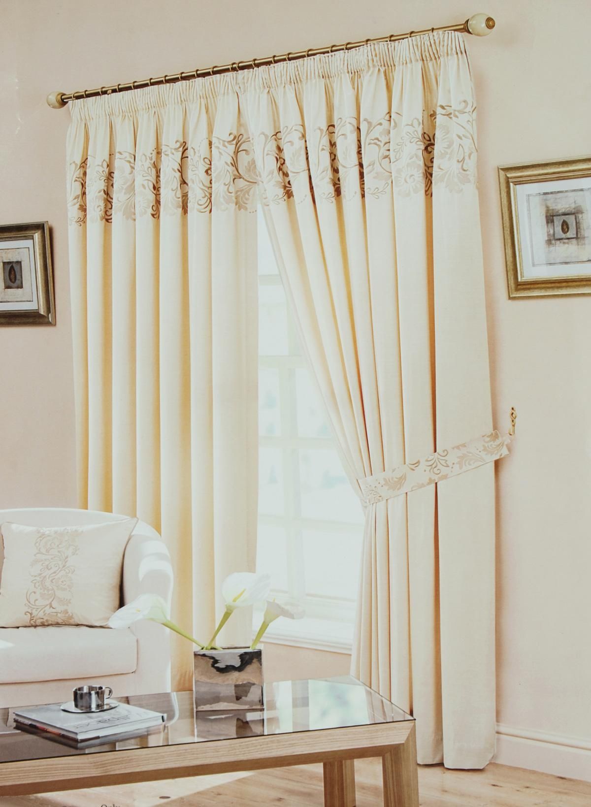 Beige Border Lined Ready Made Curtains Free Uk Delivery Terrys With Regard To Beige Lined Curtains (View 3 of 15)