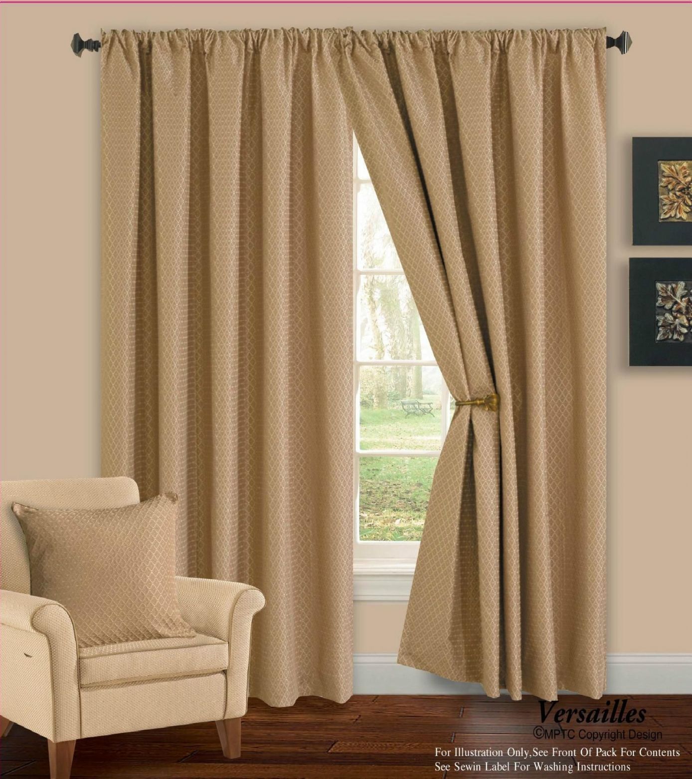 Beige Colour Luxury Diamond Pencil Pleat Fully Lined Heavy Pertaining To Beige Lined Curtains (View 10 of 15)