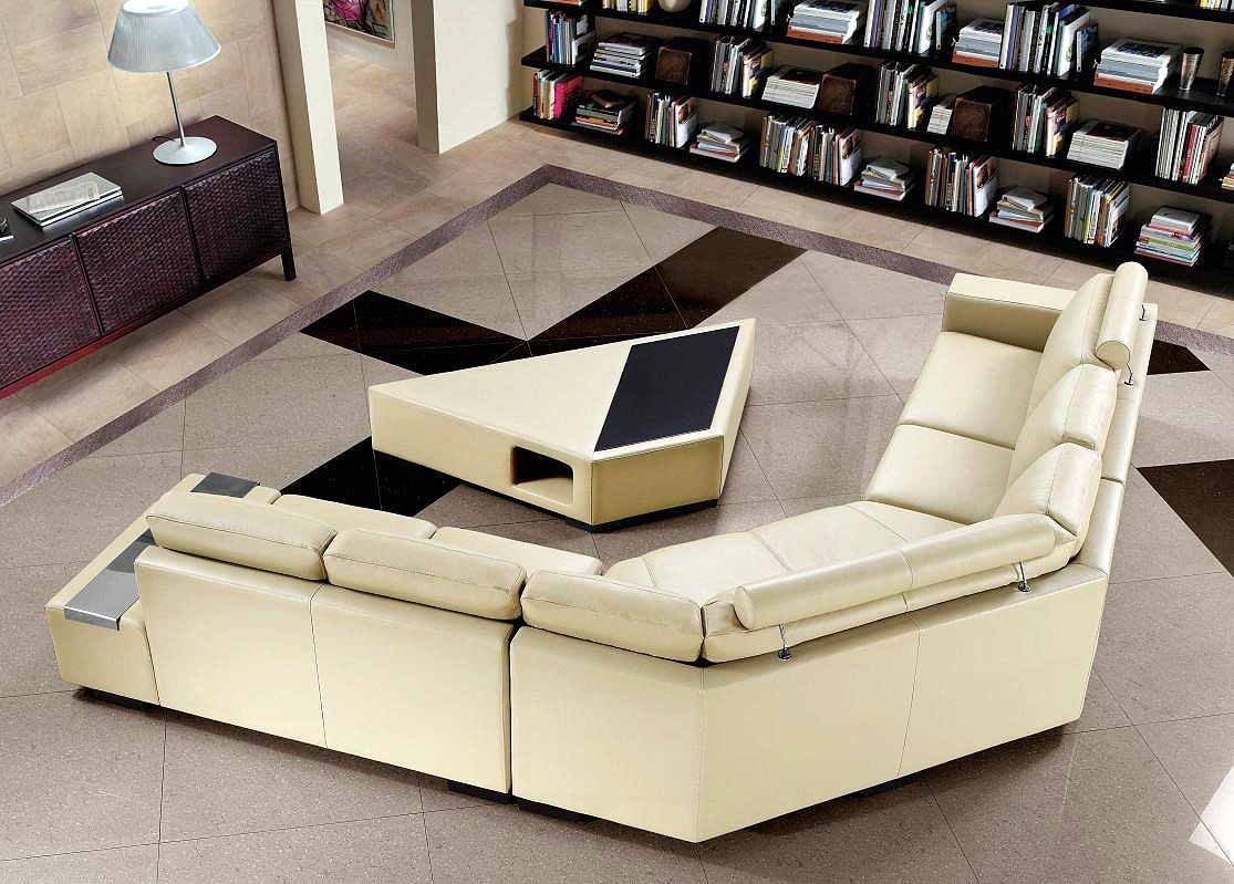 Beige Sectional Sofa With Coffee Table Leather Sectionals Within Coffee Table For Sectional Sofa (View 5 of 15)