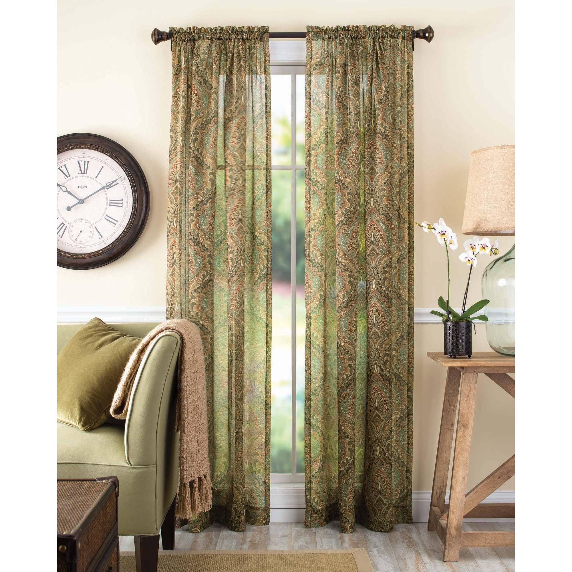 Better Homes And Gardens Tapestry Sheer Curtain Panel Walmart With Quirky Curtains (View 9 of 15)