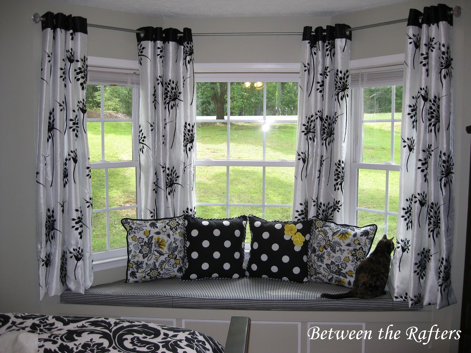 Between The Rafters Do It Yourself Bay Window Curtain Rod Regarding Bay Windows Curtains (View 8 of 15)