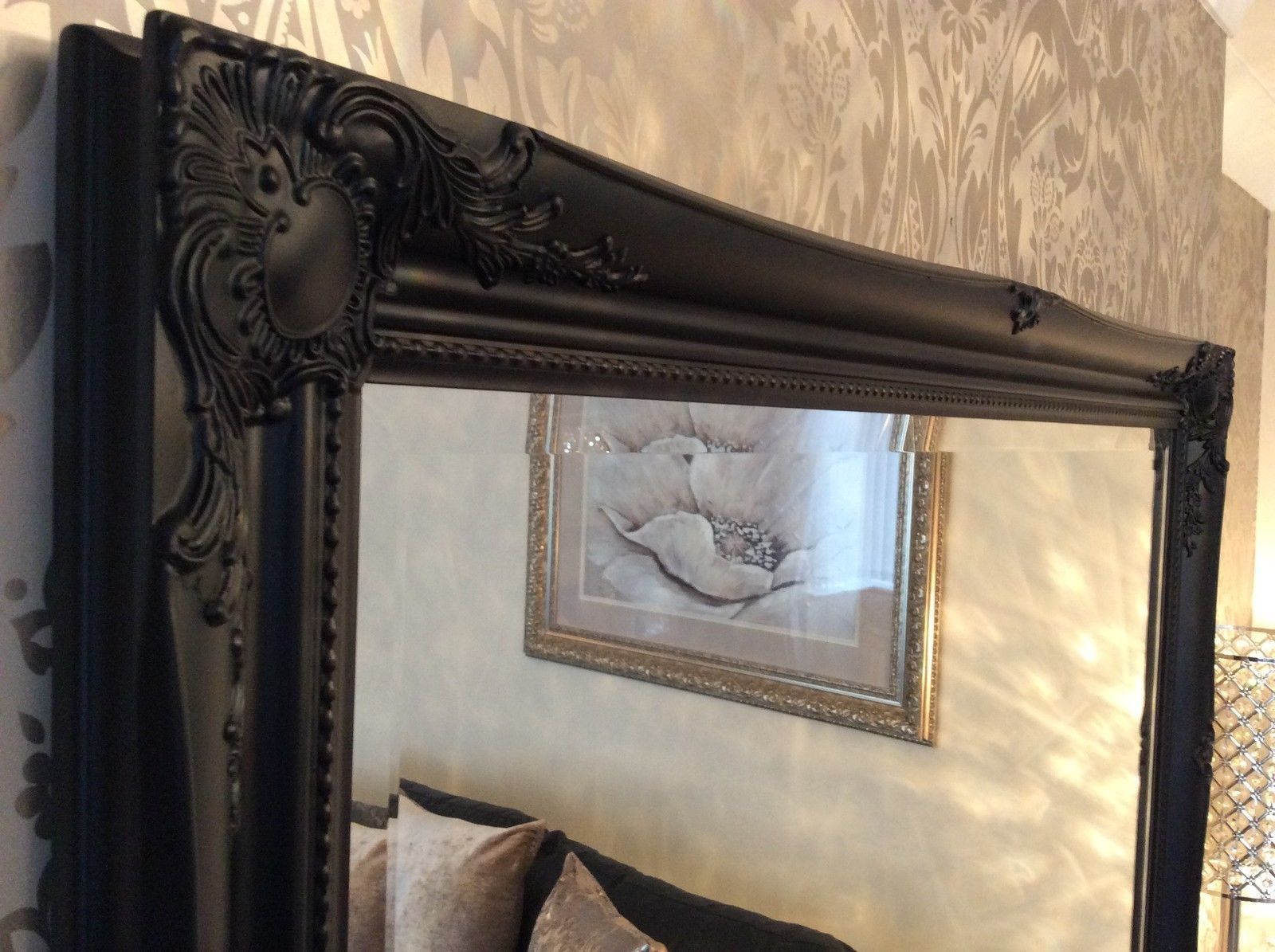 Black Mirror Small Large Extra Large Available Bargain Mirrors Pertaining To Ornate Black Mirror (Photo 15 of 15)