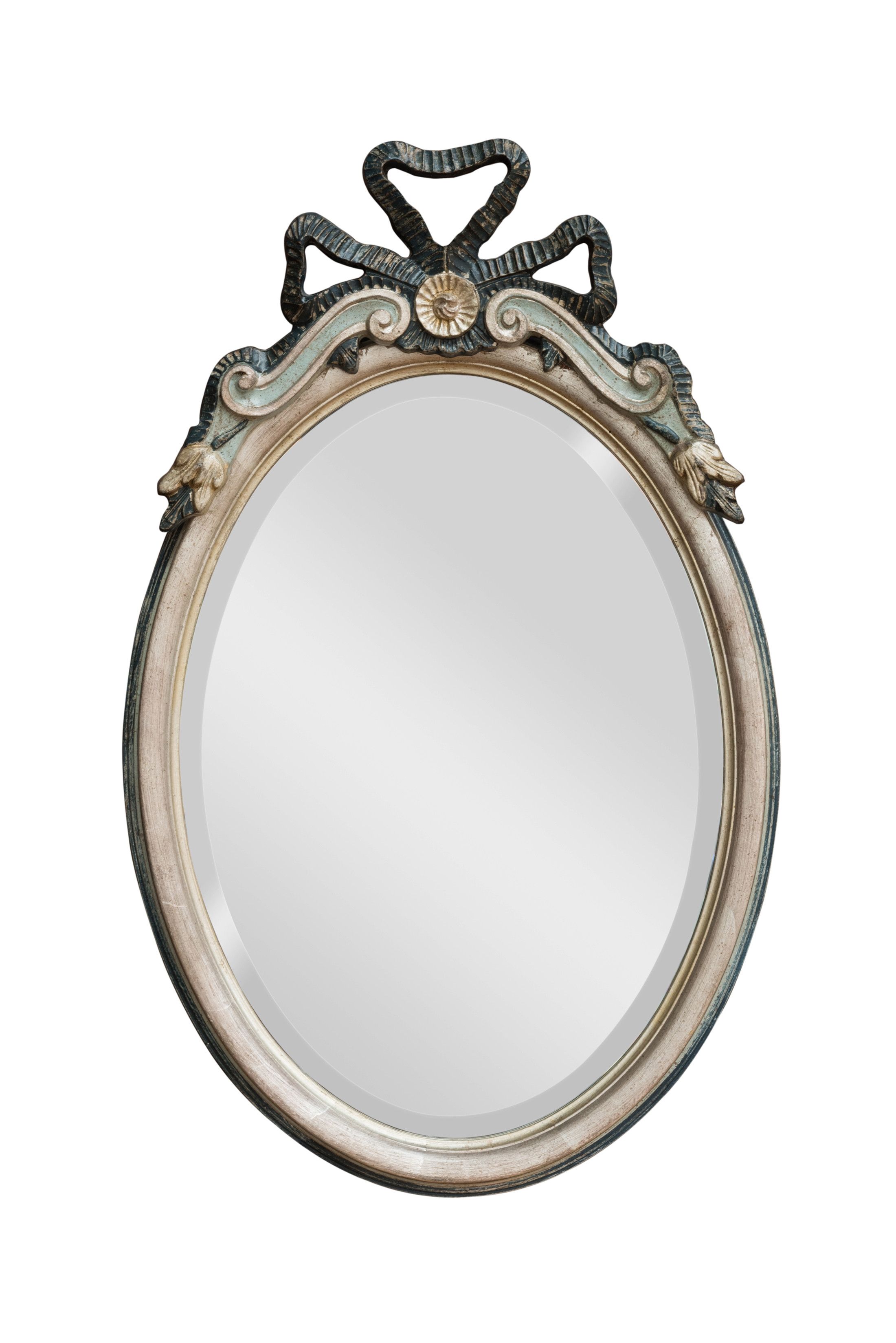 Bow Top Oval Mirror Hall Mirrors For Sale Panfili Mirrors Intended For Silver Oval Mirror (View 12 of 15)