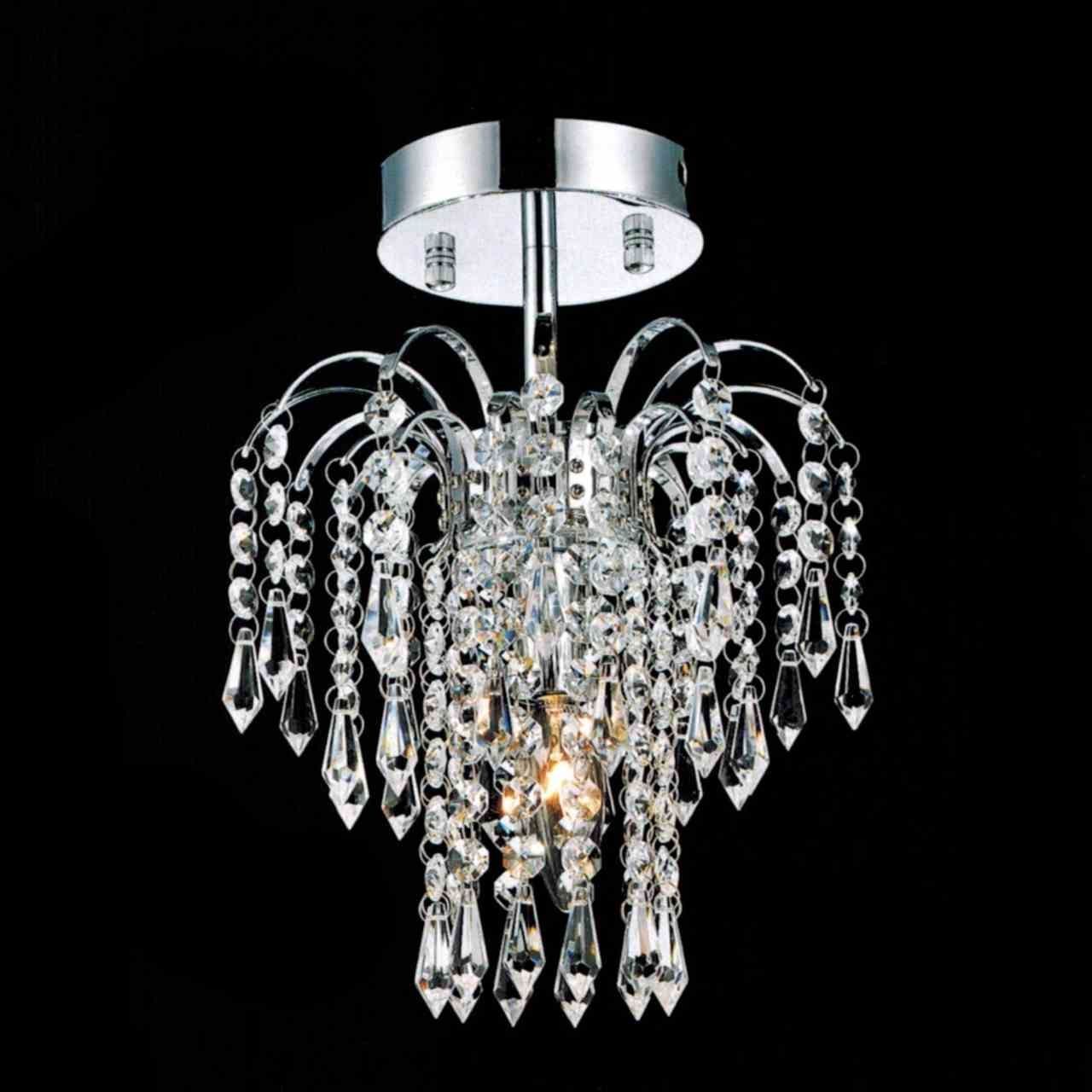 Brizzo Lighting Stores 12 Fountain Crystal Semi Flush Mount With Small Chrome Chandelier (View 5 of 15)