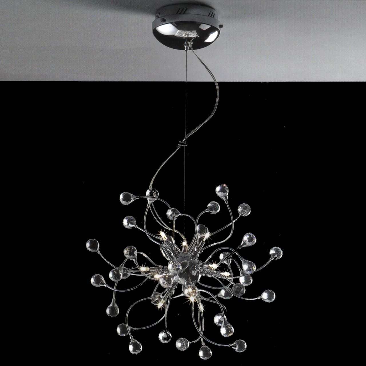 Brizzo Lighting Stores 18 Sfera Modern Crystal Round Chandelier Throughout Modern Chrome Chandeliers (View 9 of 15)