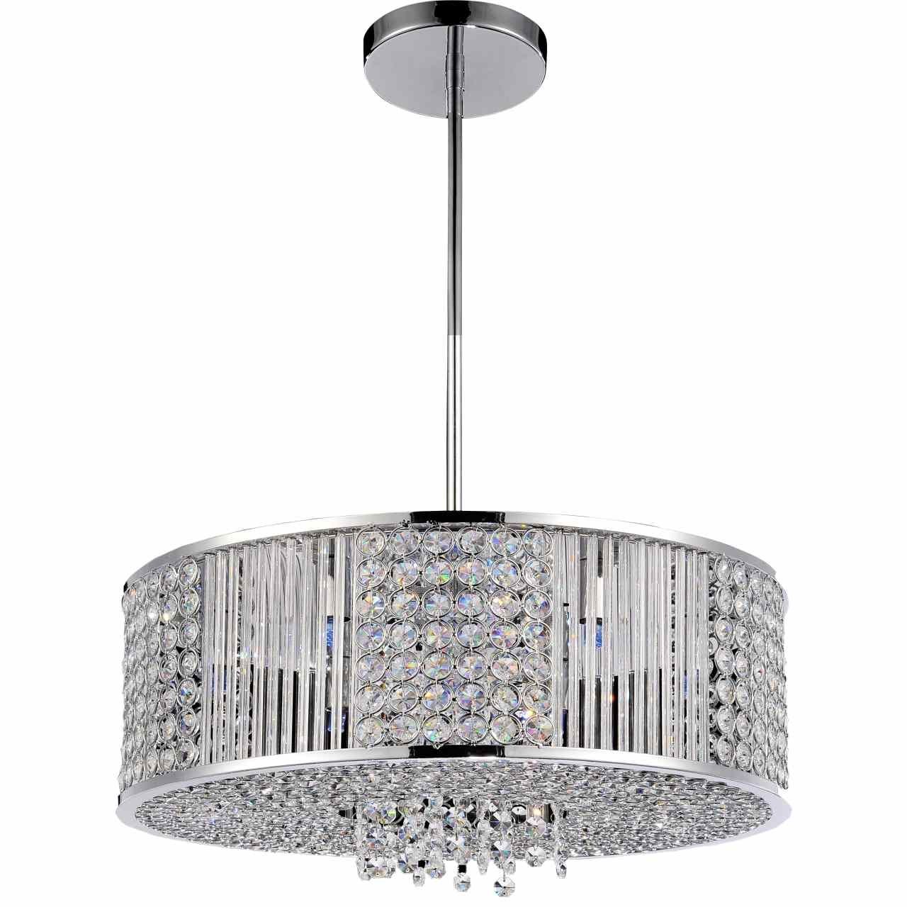 Brizzo Lighting Stores 22 Cristallo Modern Crystal Round Pendant Intended For Modern Chrome Chandelier (Photo 1 of 15)