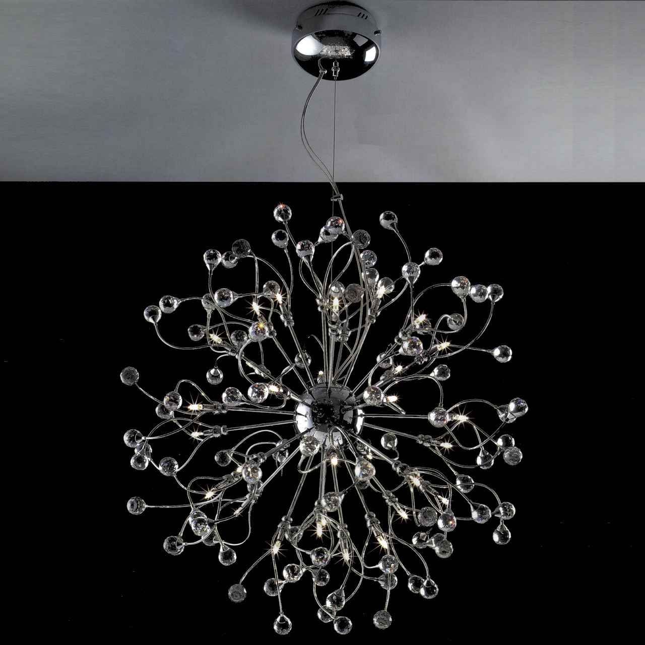Brizzo Lighting Stores 30 Sfera Modern Crystal Round Chandelier With Modern Chrome Chandeliers (View 3 of 15)