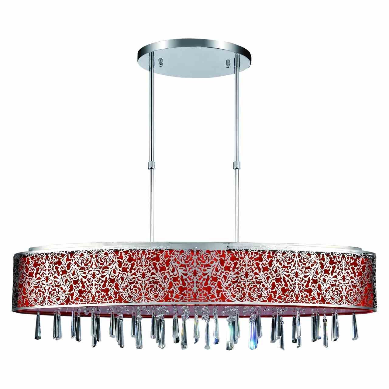 Brizzo Lighting Stores 38 Drago Modern Crystal Oval Linear With Modern Red Chandelier (View 14 of 15)