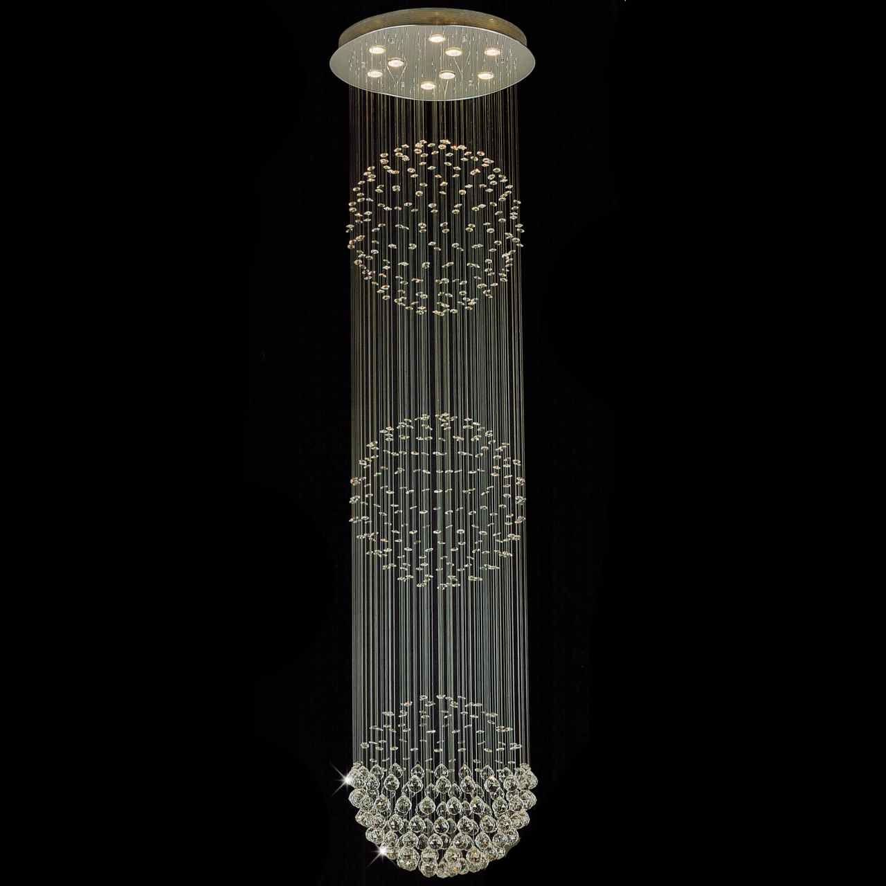 Brizzo Lighting Stores Double Sphere Modern Foyer Crystal Intended For Chandelier Mirror (View 12 of 15)