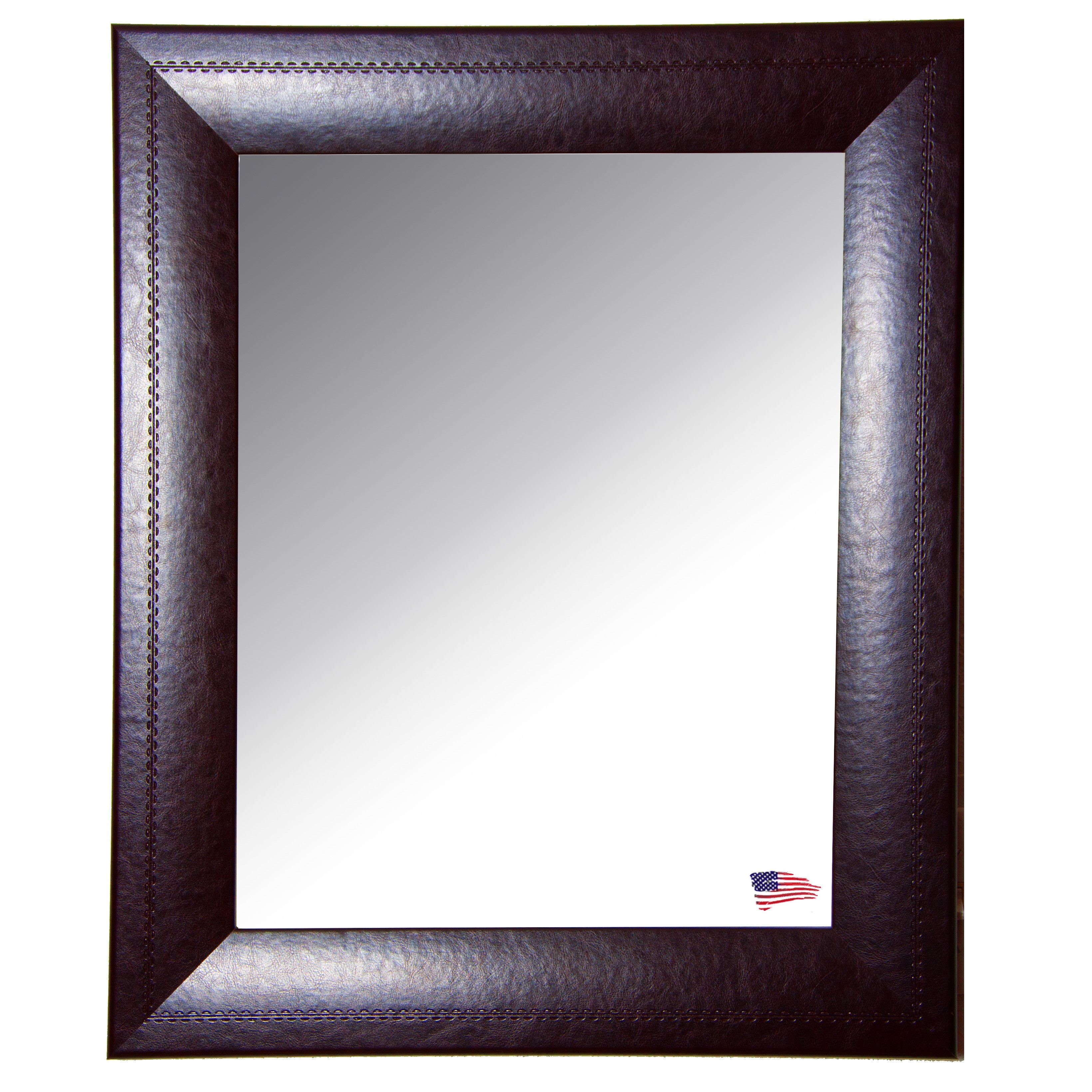 Brownchrome Leather Wall Mirror Allmodern Pertaining To Leather Wall Mirrors (View 6 of 15)