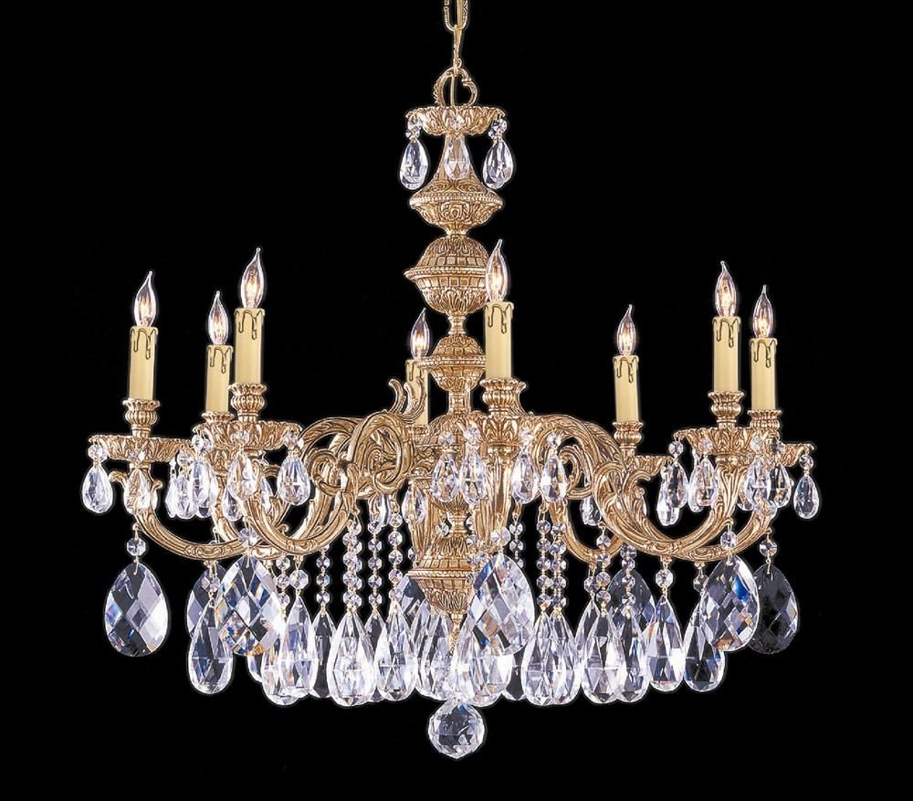 Buy 10 Lights Polished Brass Crystal Chandelier Pertaining To Brass And Crystal Chandeliers (Photo 15 of 15)