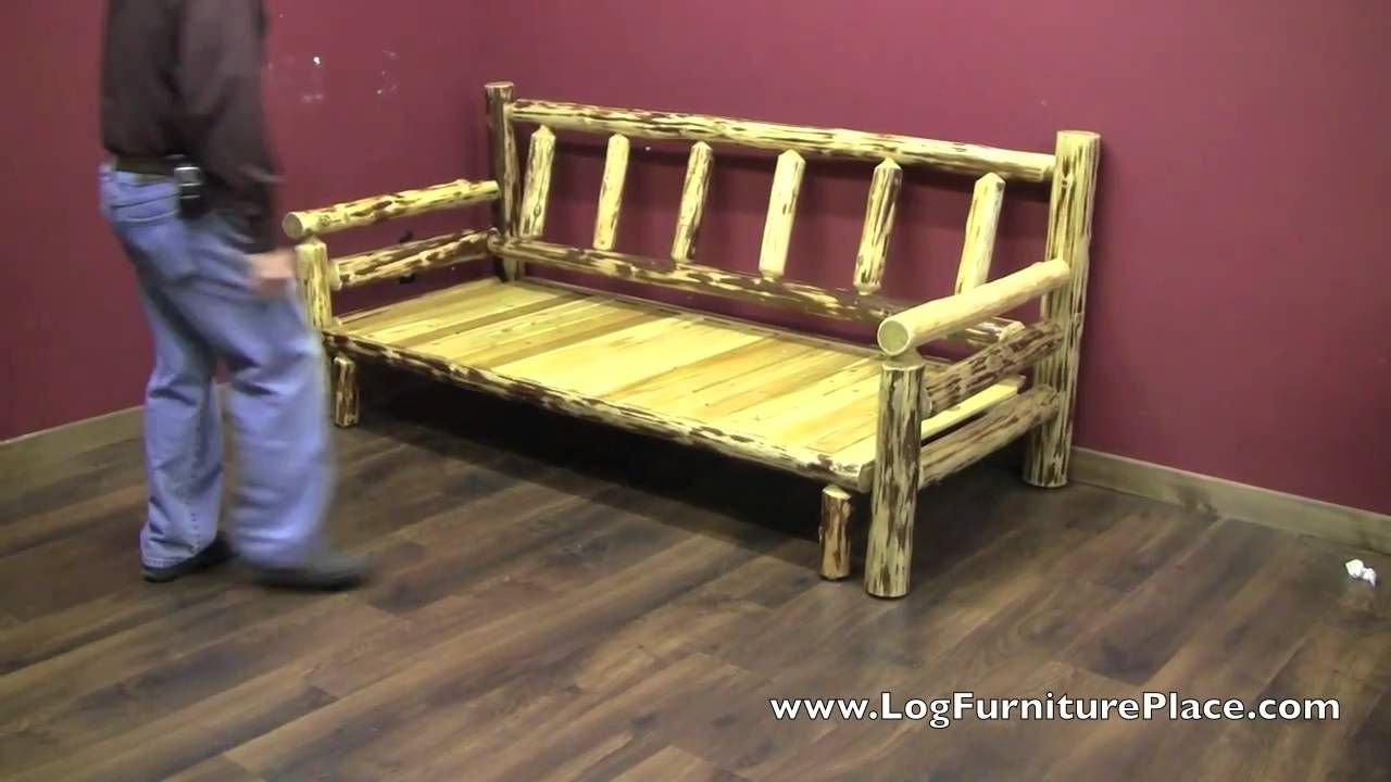 Cedar Lake Easy Glide Log Futon Rustic Log Sleeper Sofa Youtube Regarding Diy Sleeper Sofa (Photo 5 of 15)