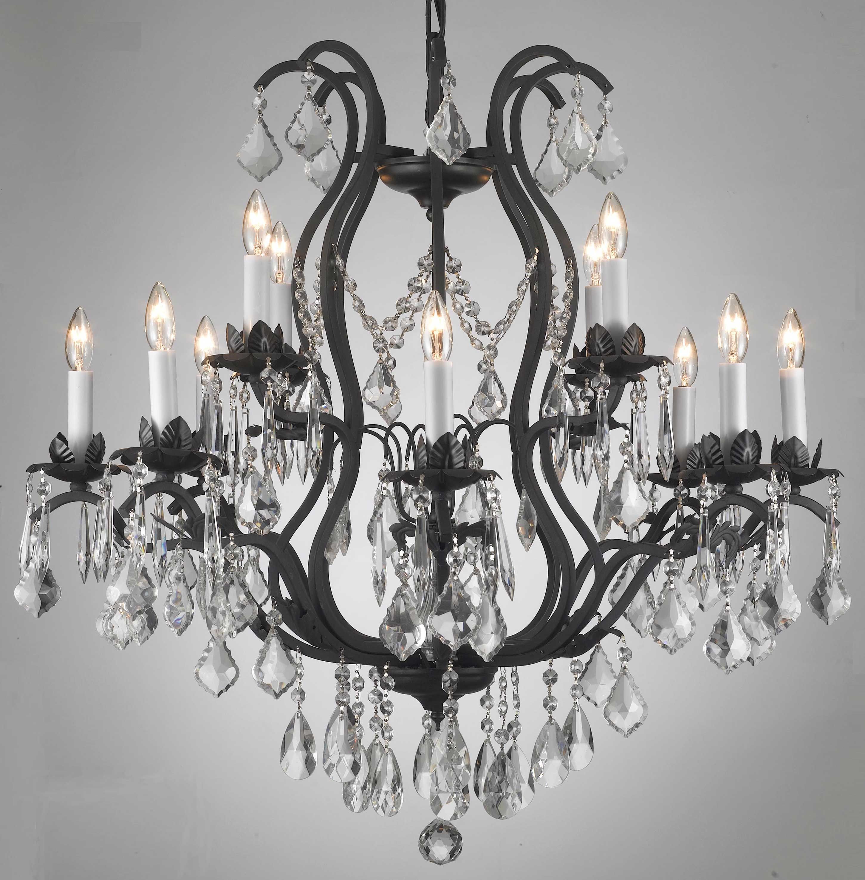 Chandelier Chandeliers Crystal Chandelier Crystal Chandeliers Throughout Wrought Iron Chandelier (View 8 of 15)