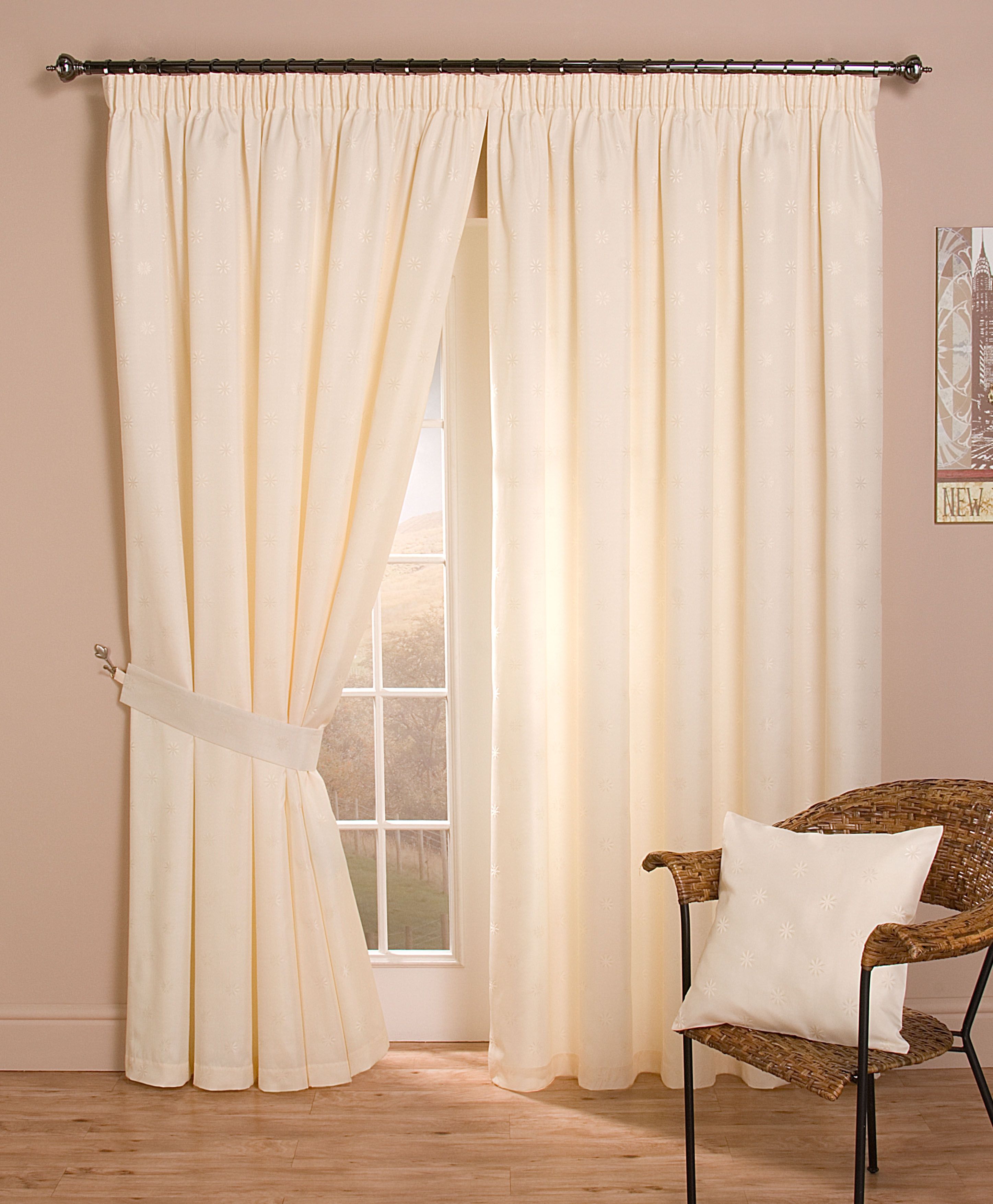 Cheap Full Lined Tape Top Pencil Pleat Jacquard Curtains Thermal Intended For Lined Cream Curtains (View 6 of 15)