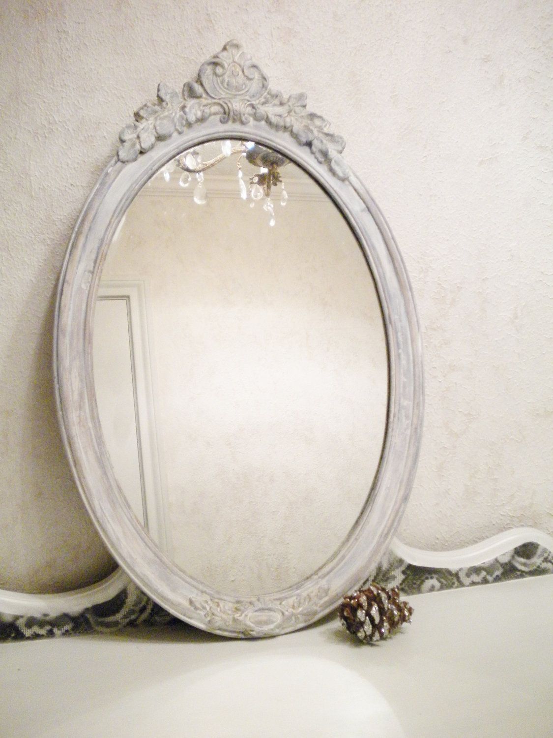 Chic Vintage Mirror Large Vintage Wood Shab Chic Mirror Vanity Regarding Vintage Mirrors (View 7 of 15)