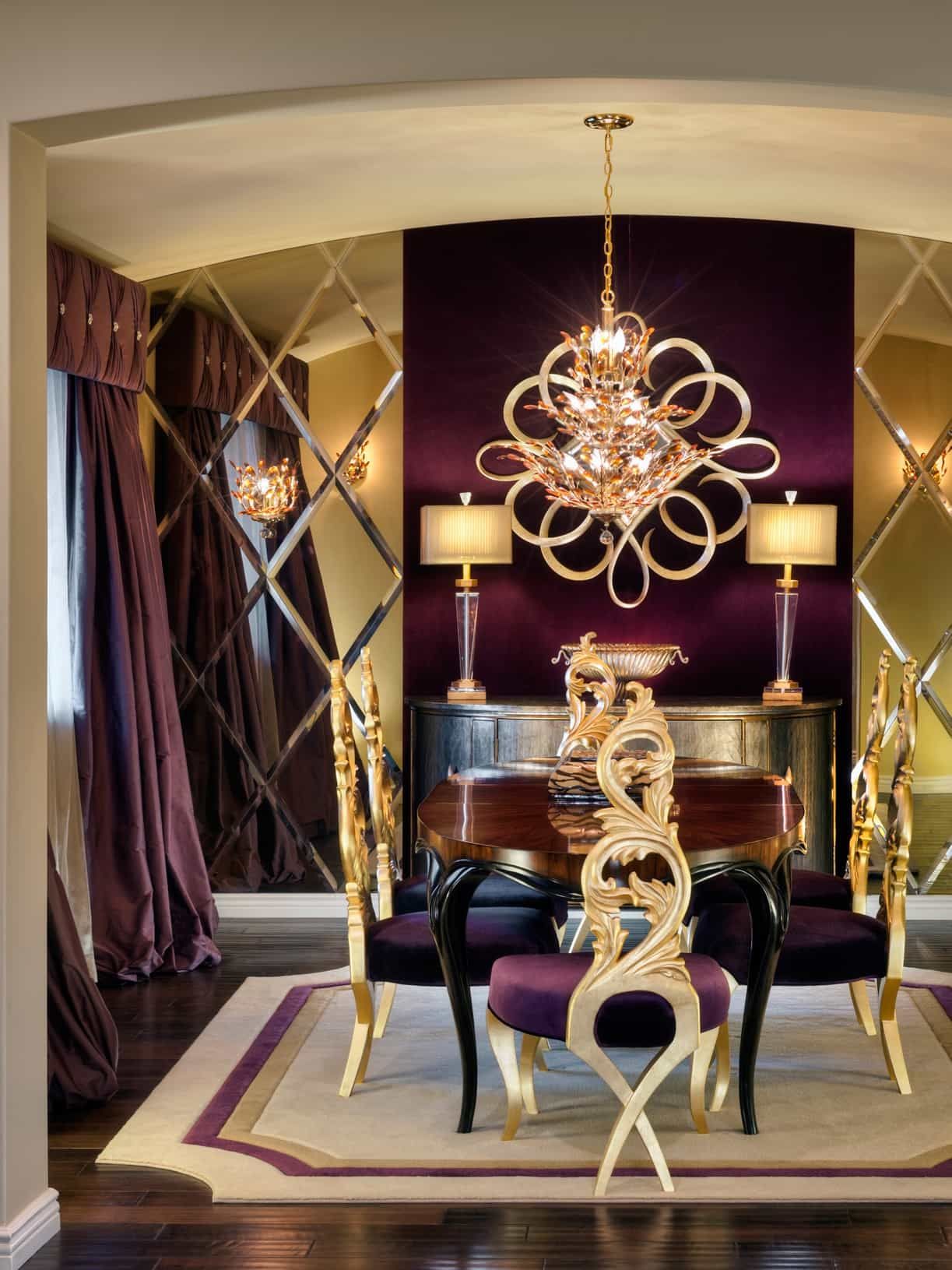 Featured Photo of Classic Dining Room With Purple and Gold Accents
