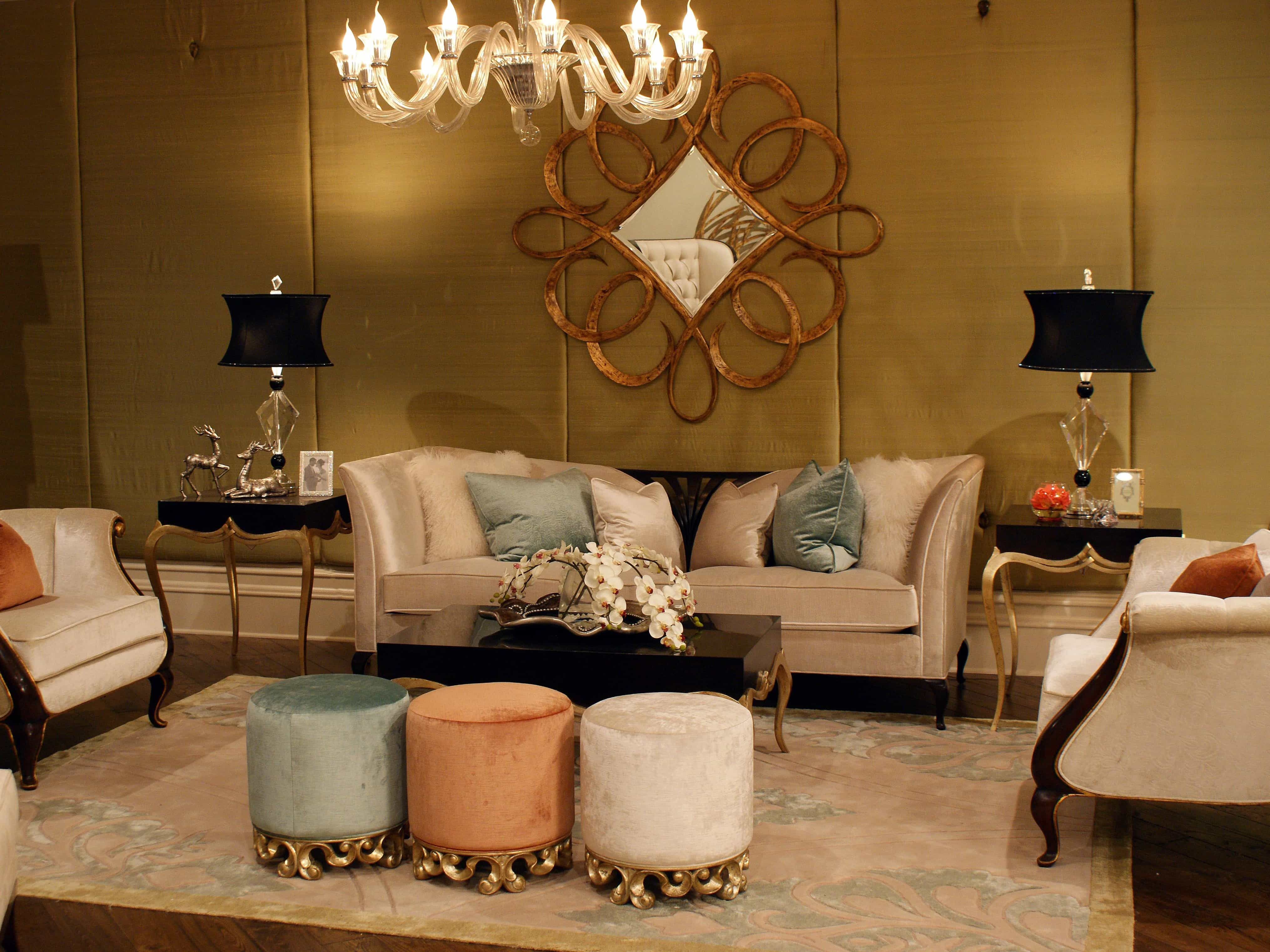 living room decor gold accents