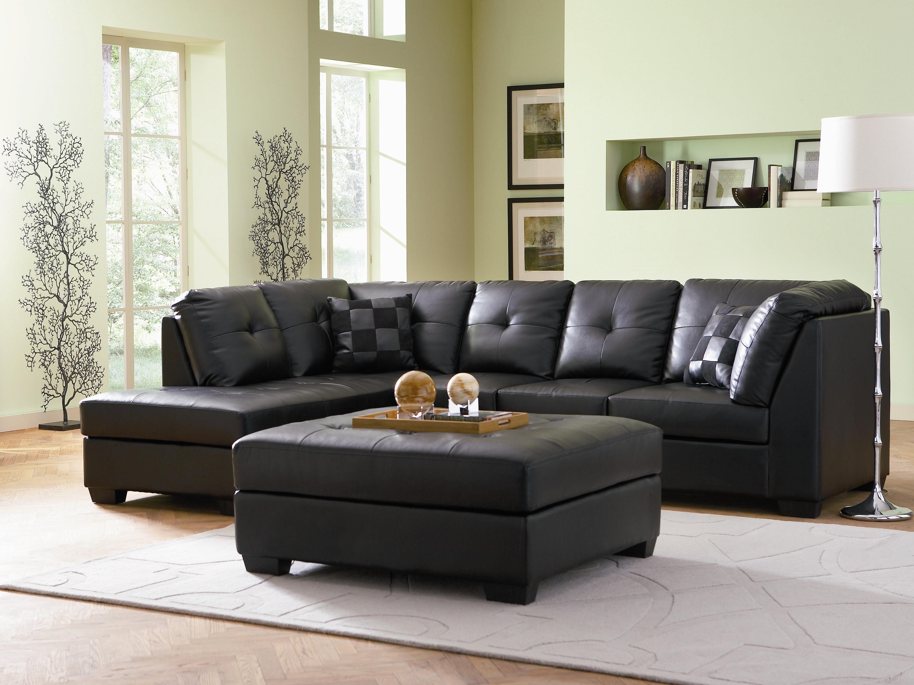 darie leather sectional sofa with left side chaise