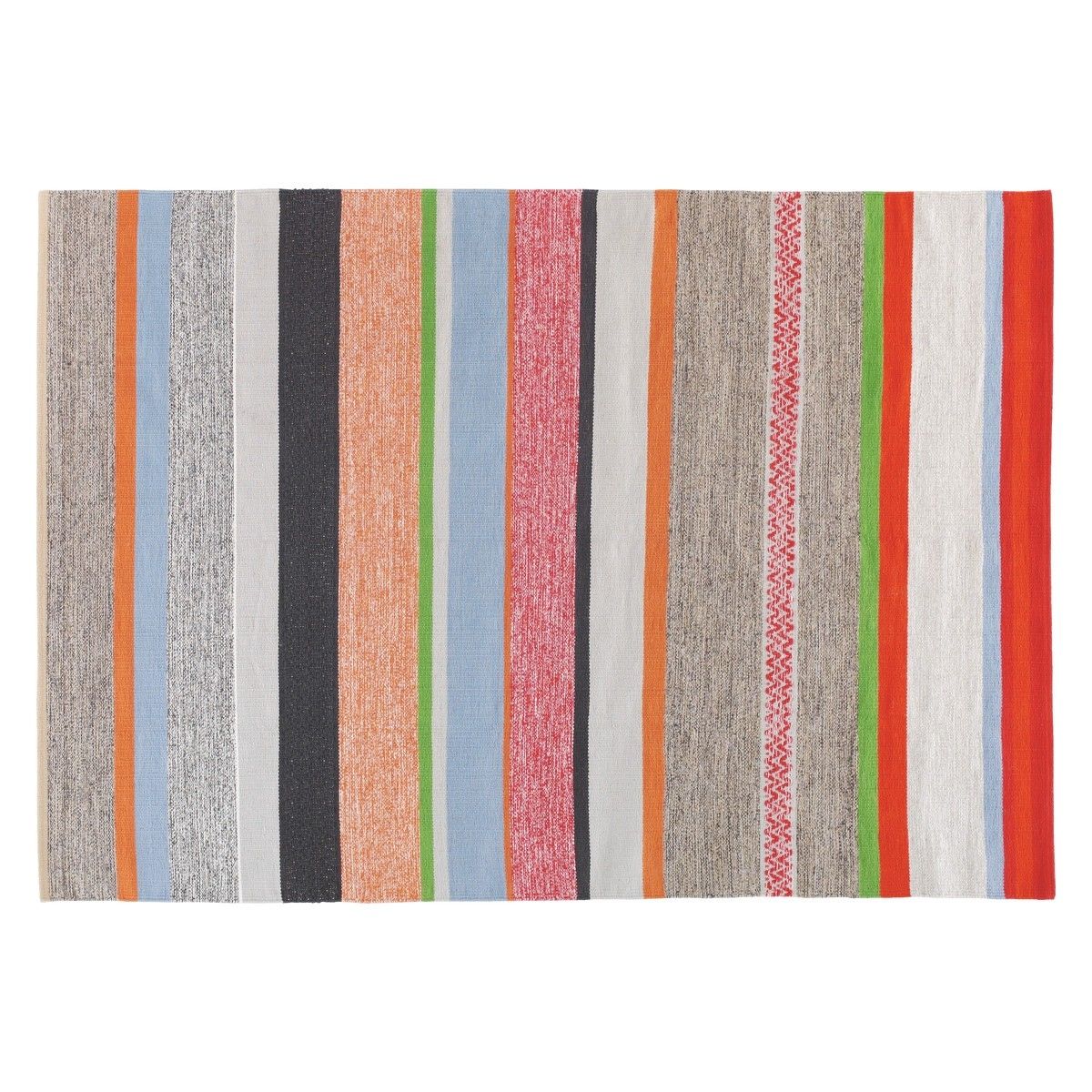Coates Medium Multi Coloured Stripe Cotton Rug 140 X 200cm Buy In Multi Coloured Striped Curtains (Photo 14 of 15)