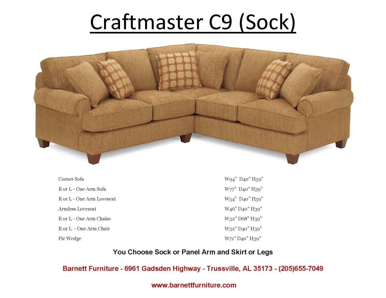 Craftmaster F9 Sectional With Sock Arm You Choose The Pieces To In Craftmaster Sectional Sofa (Photo 13 of 15)