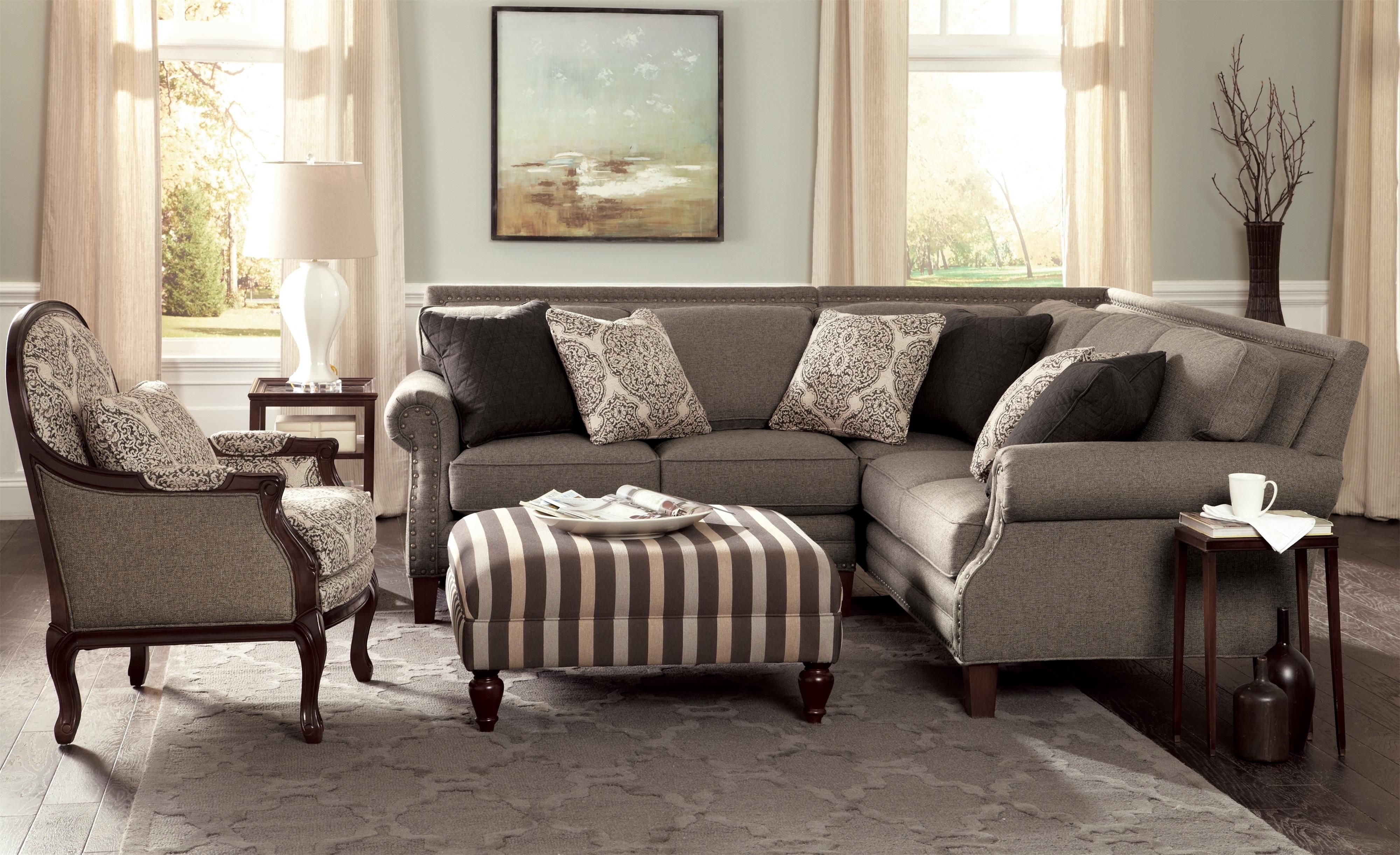 living room furniture with nailheads