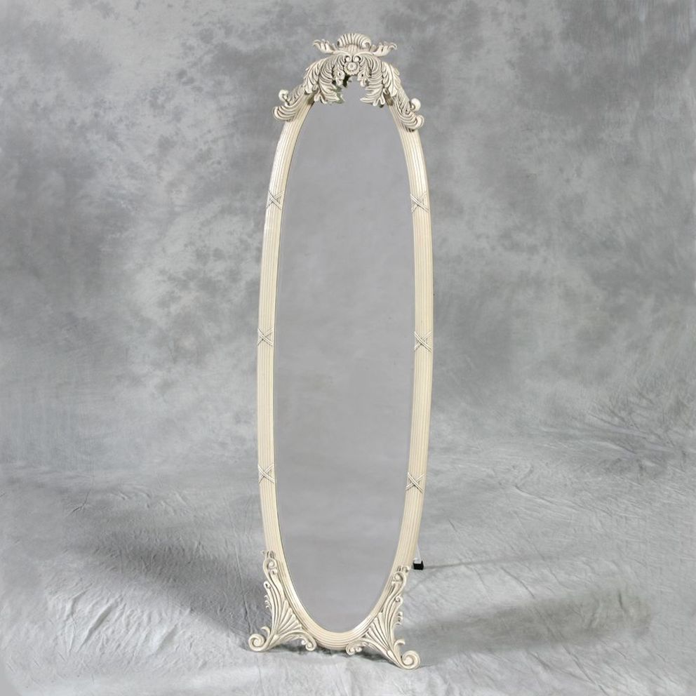 Cream Free Standing Dressing Mirror With Metal Stand Chic With Regard To Free Standing Oval Mirror ?width=992