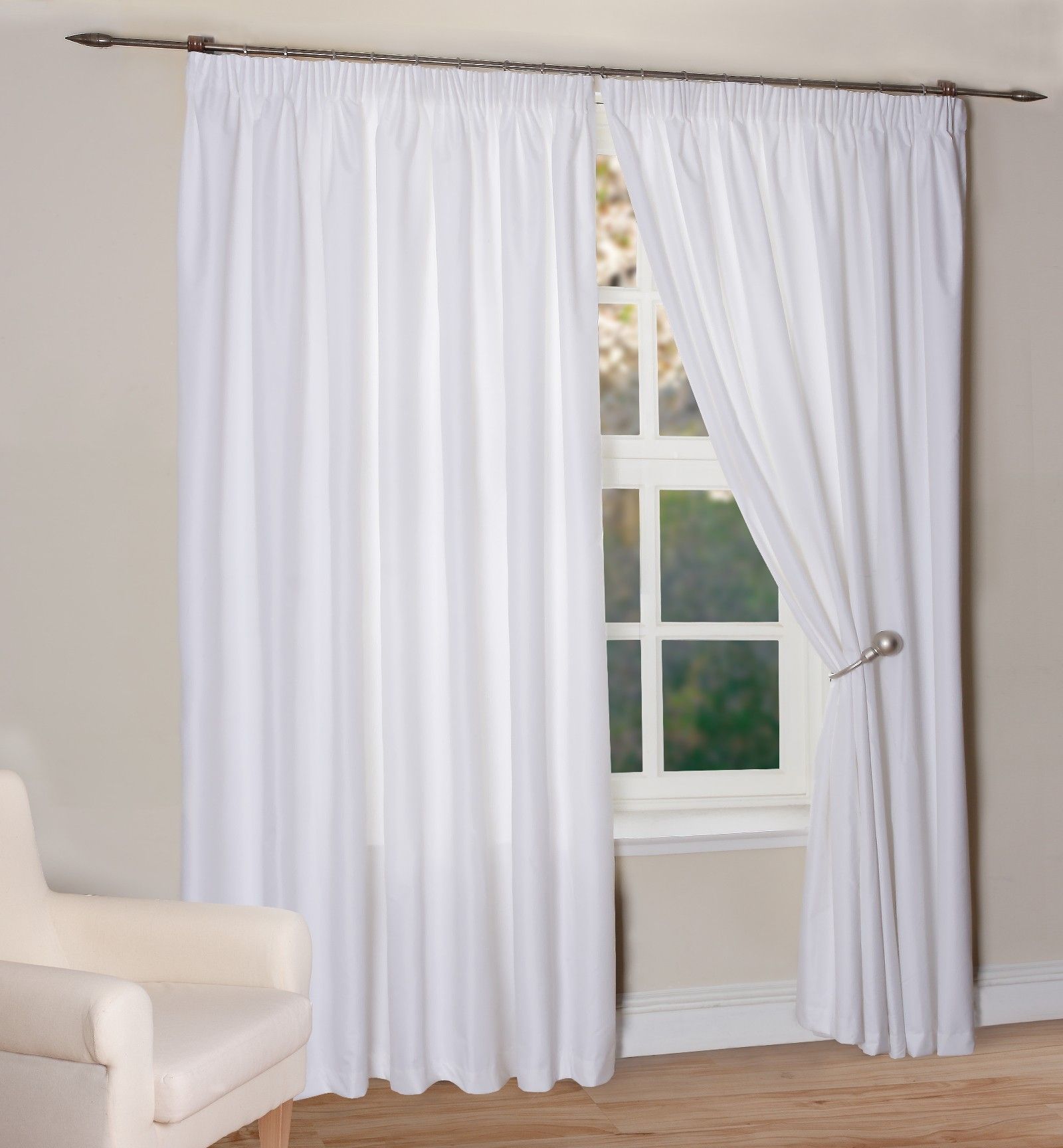 Curtain Inspiring Curtains White White Curtains Bedroom Living Throughout White Thick Curtains (View 5 of 15)