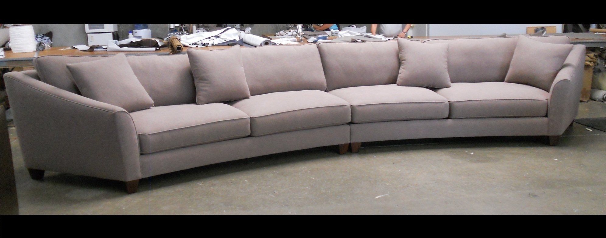 Curved Sectional Sofa Set Rich Comfortable Upholstered Fabric Throughout Circle Sectional Sofa (View 11 of 15)