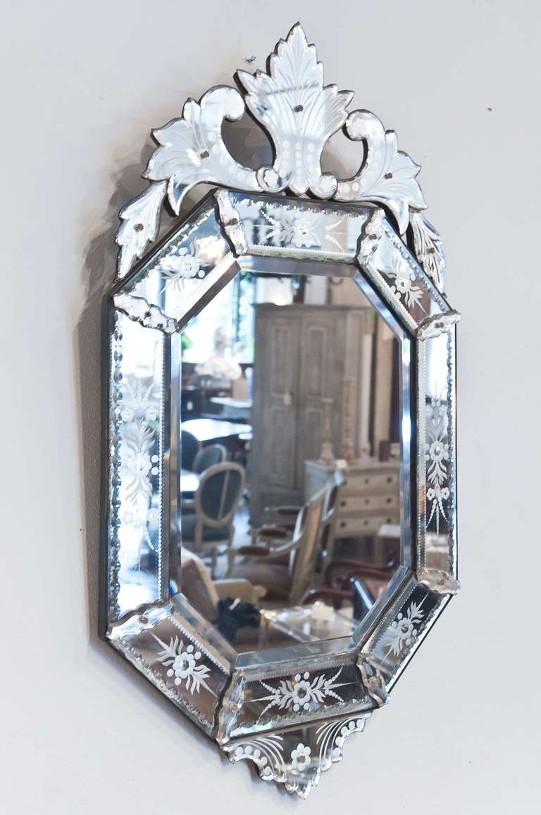 Decorating Ideas Stunning Image Of Vintage Etched Glass Antique For Venetian Mirror For Sale (Photo 8 of 15)