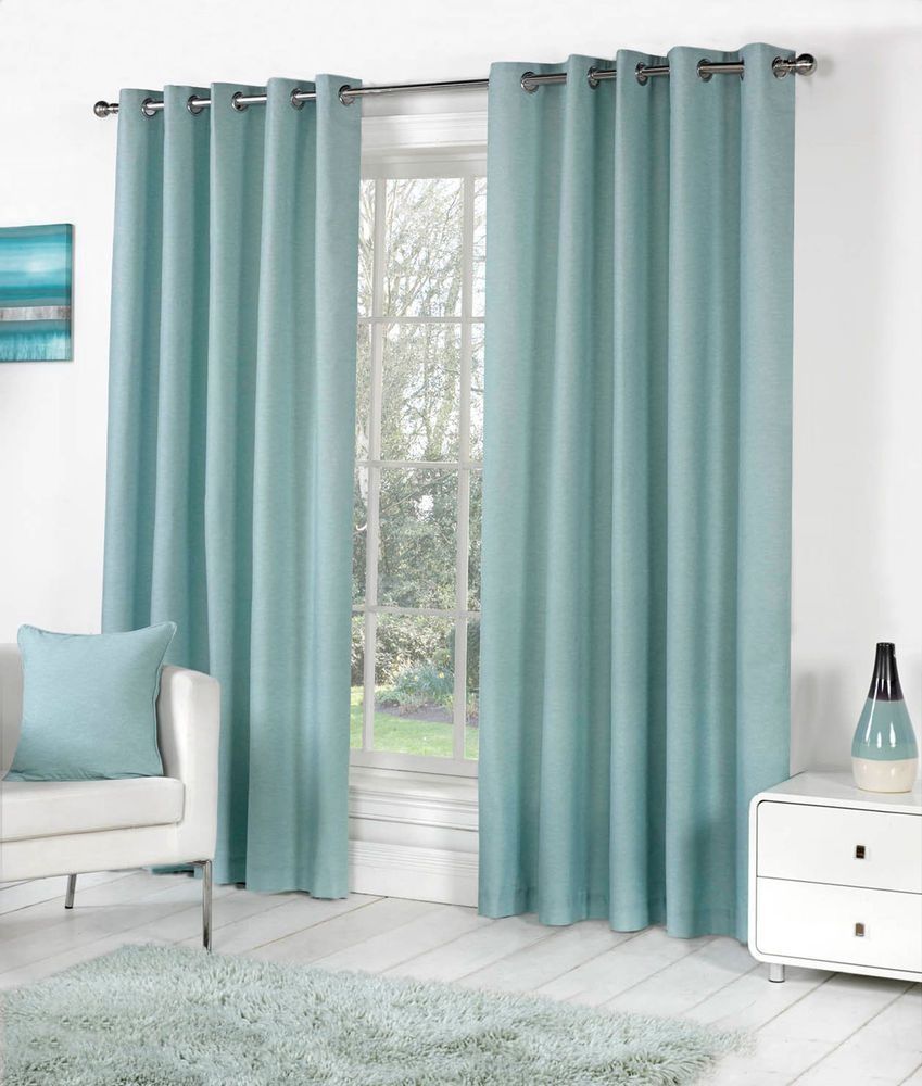 Duck Egg Blue Blackout Curtains Throughout Blue Blackout Curtains Eyelet (View 5 of 15)