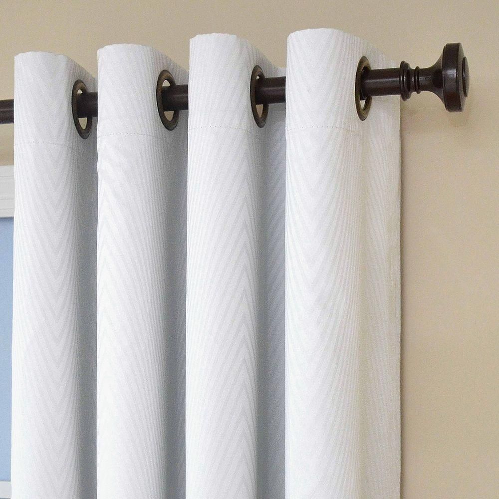 Eclipse Cassidy Blackout White Polyester Grommet Curtain Panel 84 Throughout White Opaque Curtains (Photo 2 of 15)