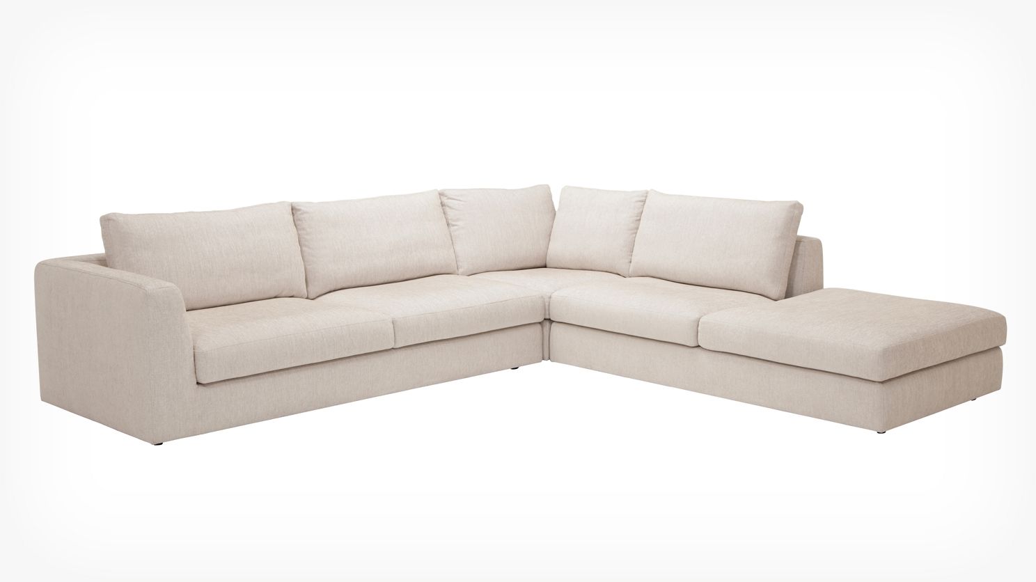 Eq3 Cello 3 Piece Sectional Sofa With Backless Chaise Fabric With Regard To Backless Chaise Sofa (View 15 of 15)