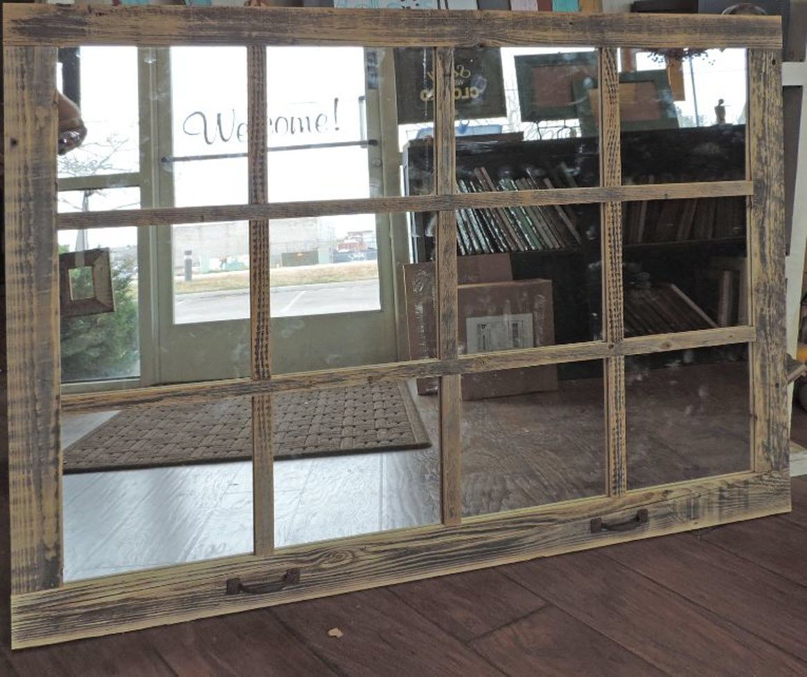 Extra Large Barn Wood Window Mirror Hot Seller Premier Barn Wood With Regard To Window Mirrors For Sale (View 2 of 15)